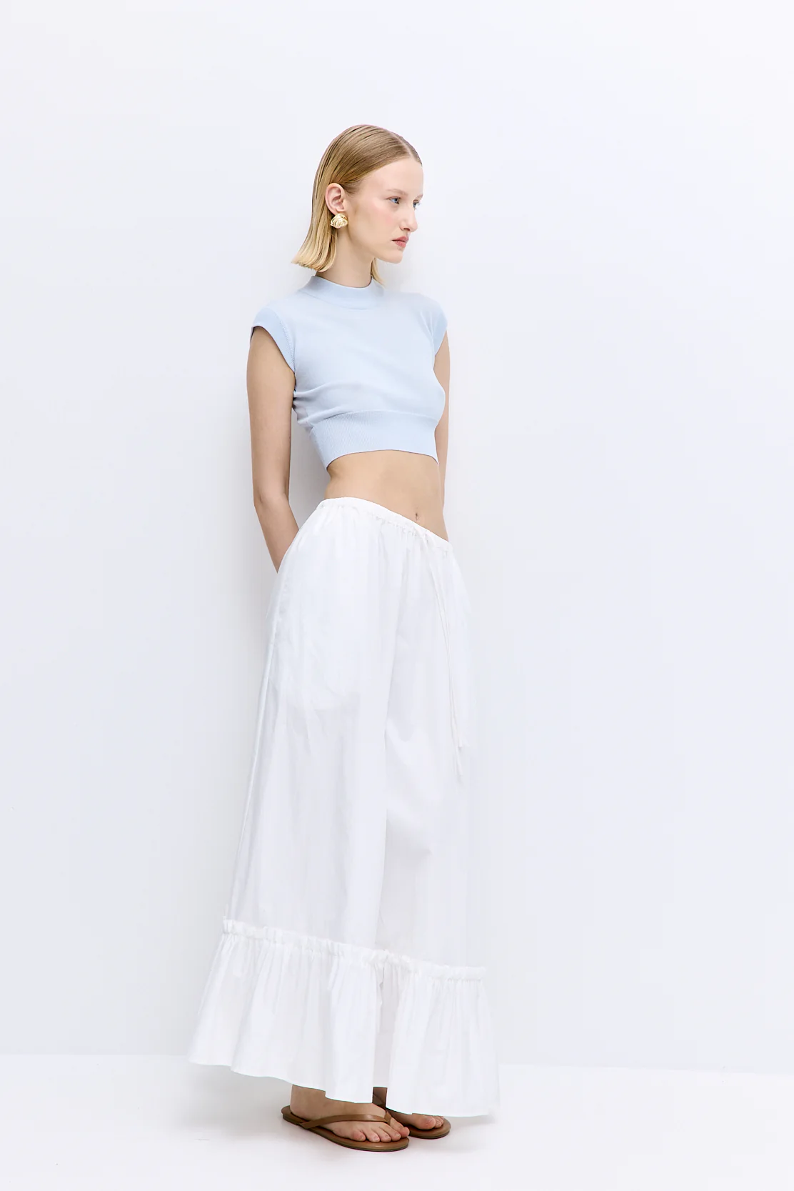 Ruffled Poplin Maxi Skirt - Image 8