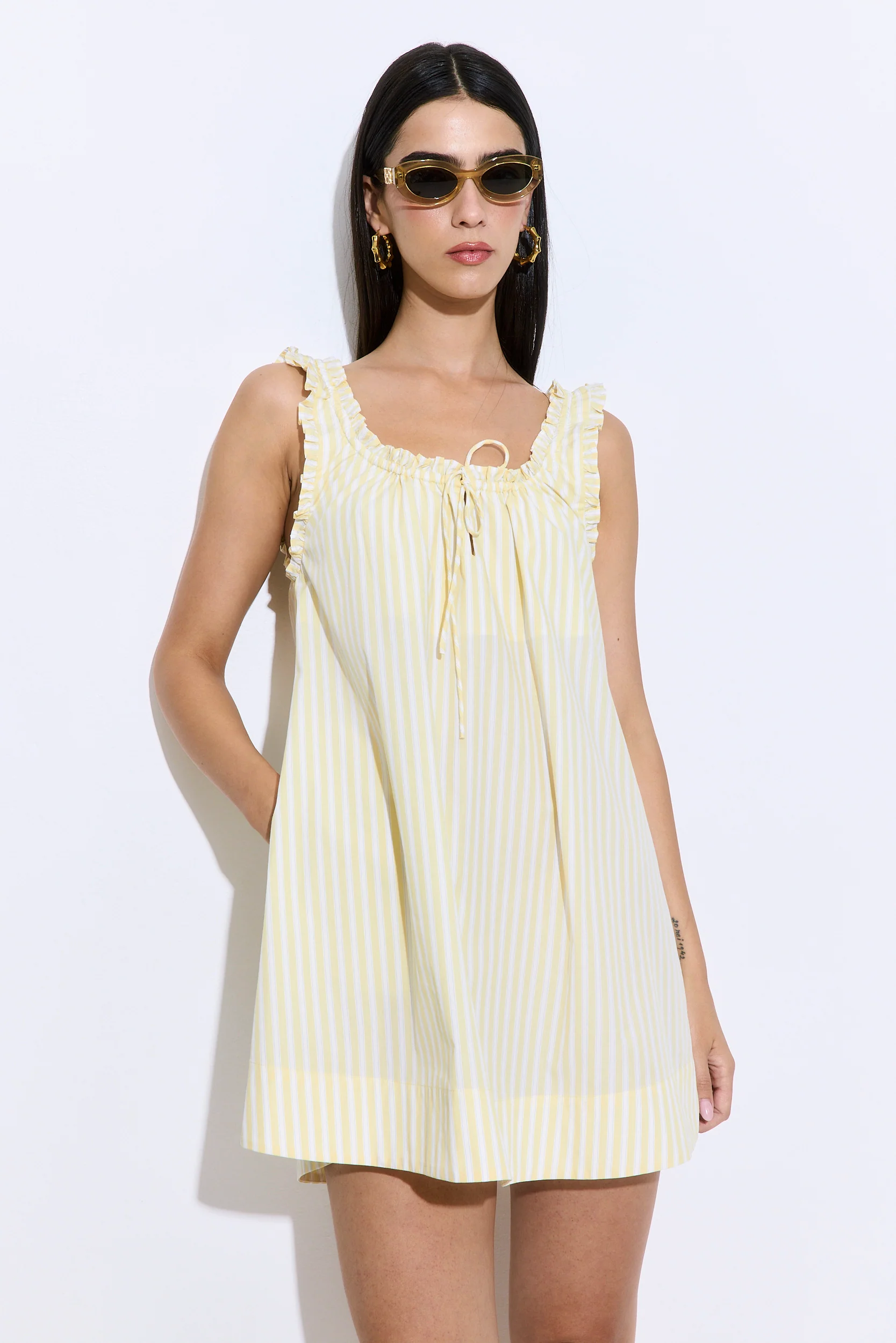 Ruffled Poplin Mini Dress - Image 6