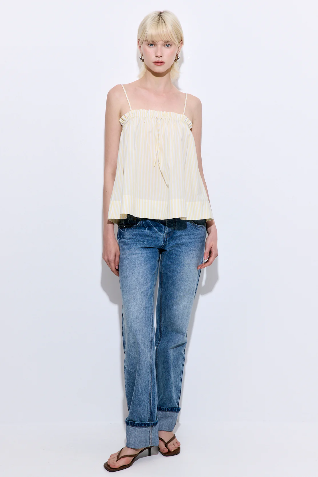 Ruffled Poplin Strappy Top - Image 2