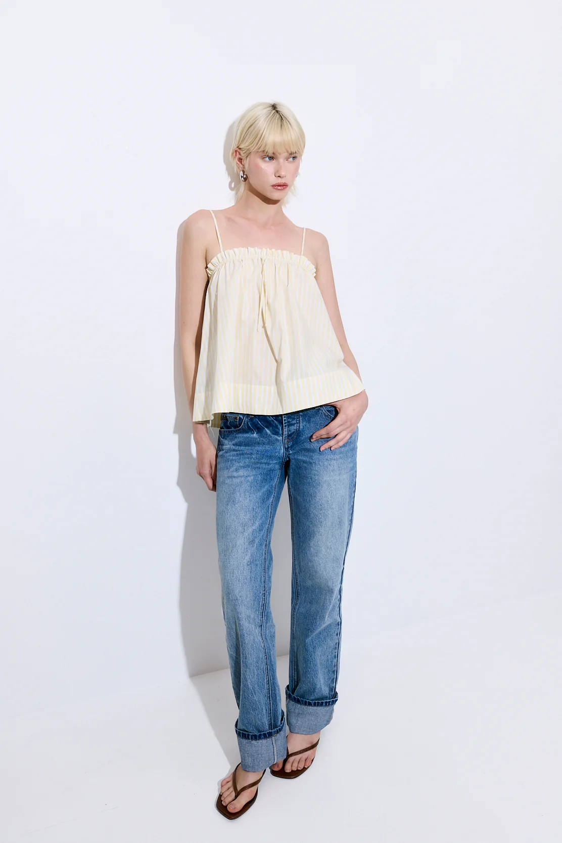 Ruffled Poplin Strappy Top - Image 3