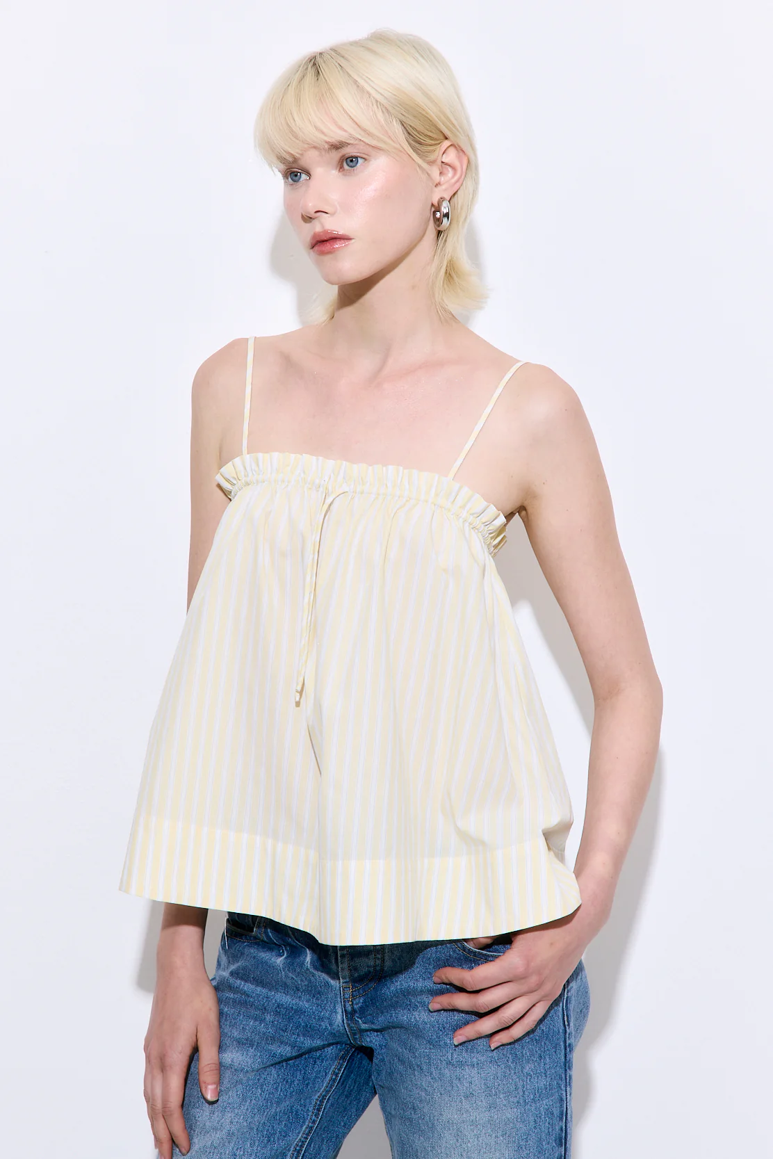 Ruffled Poplin Strappy Top - Image 4