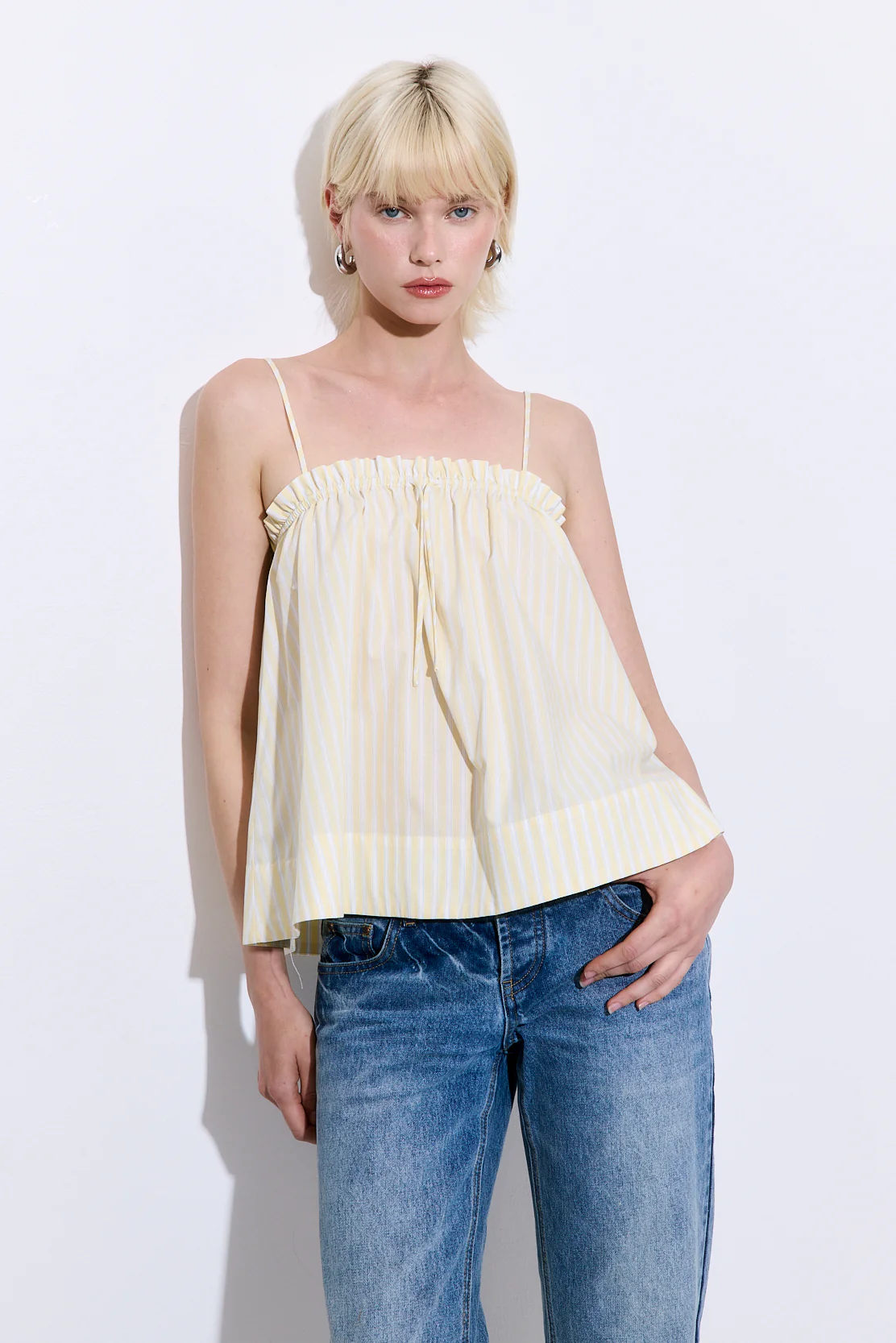 Ruffled Poplin Strappy Top - Image 7
