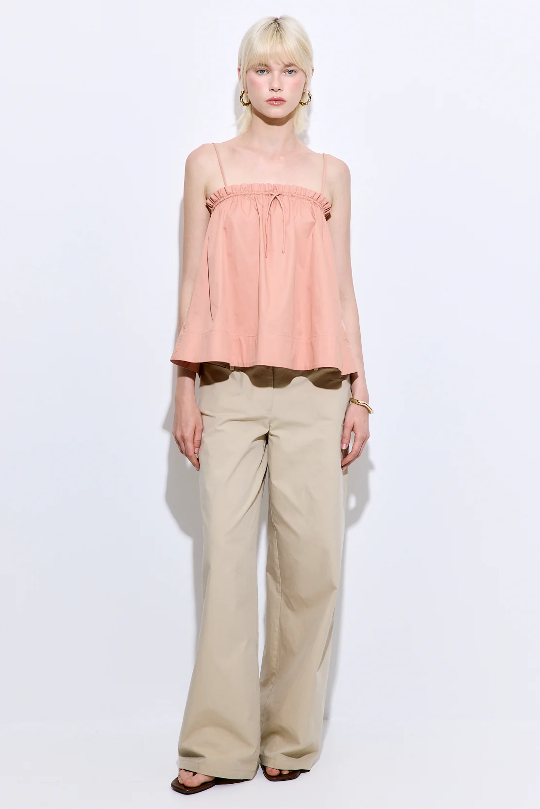 Ruffled Poplin Strappy Top - Image 2