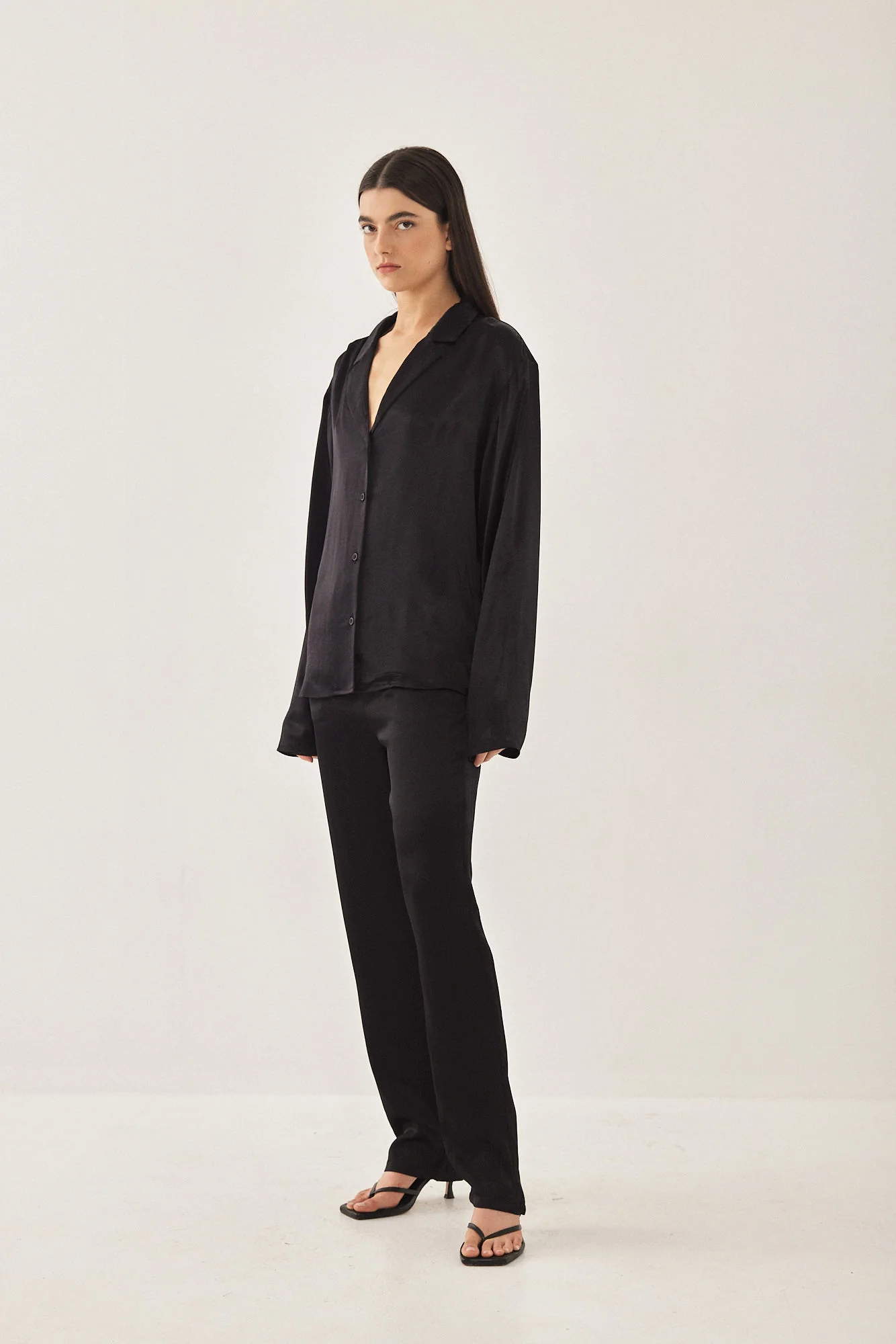 Satin Button Up Blouse - Image 4