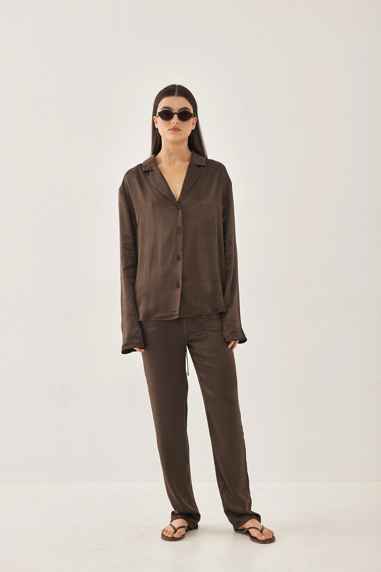 Satin Button Up Blouse - Image 2