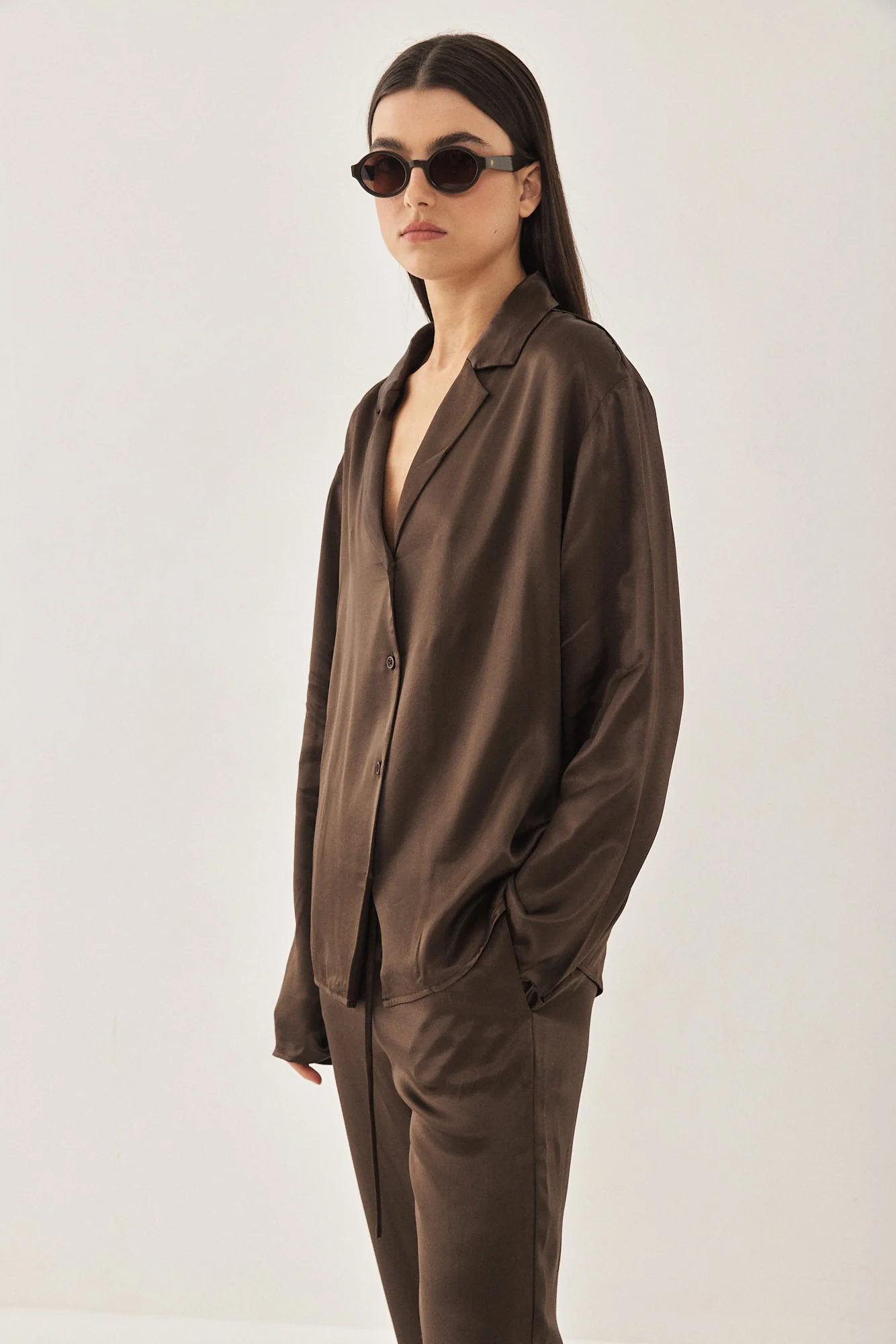 Satin Button Up Blouse - Image 6