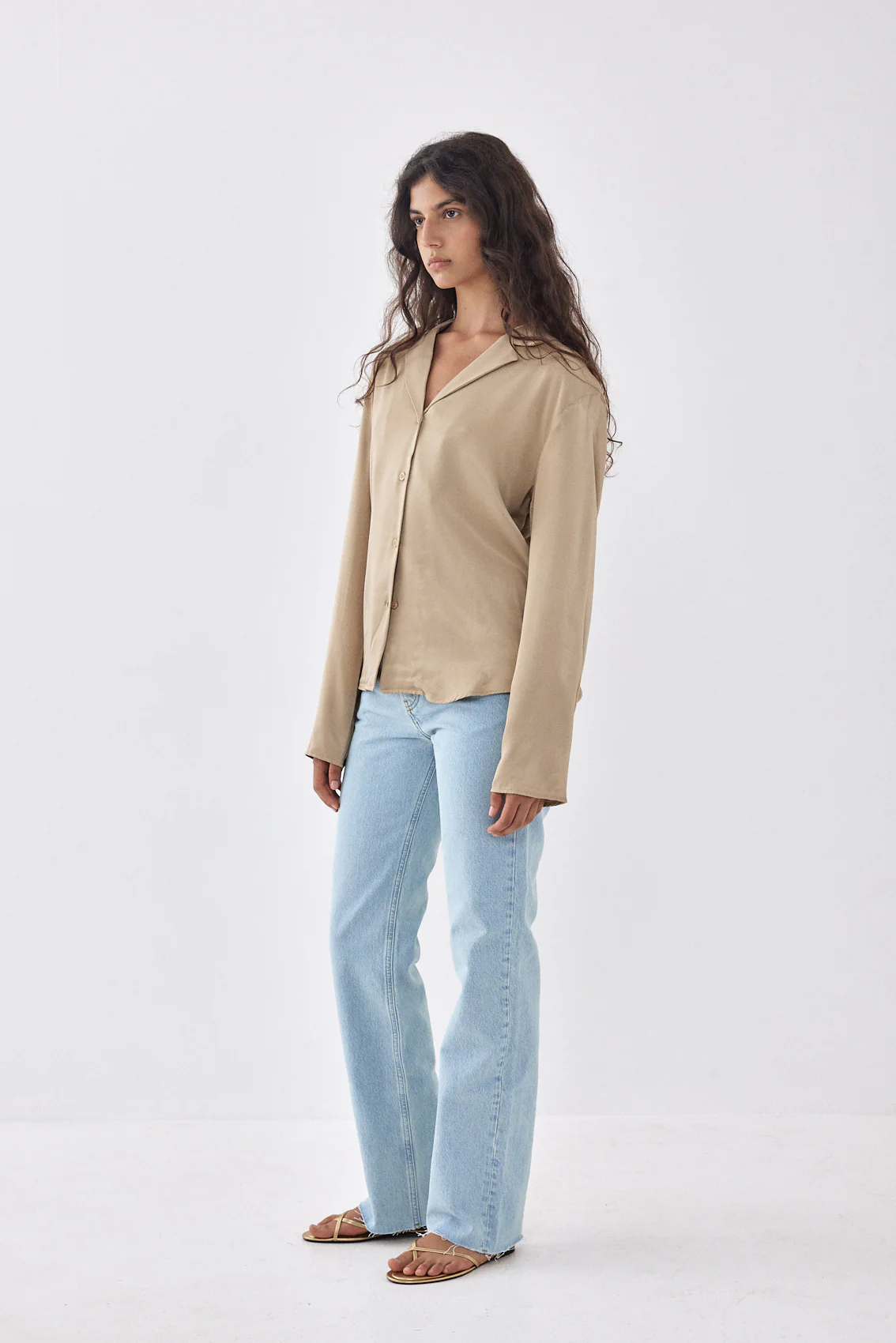 Satin Button Up Blouse - Image 5