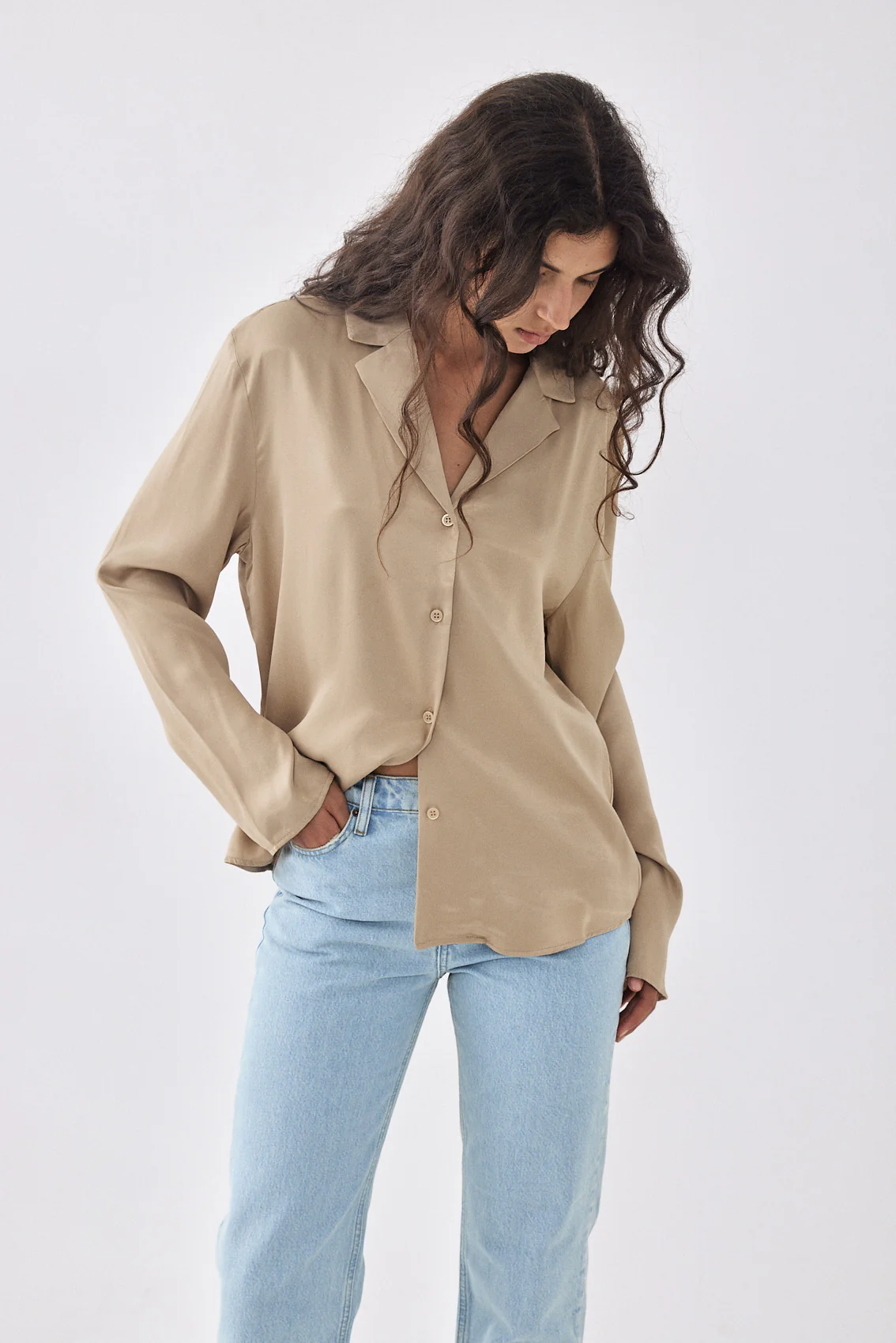 Satin Button Up Blouse - Image 7