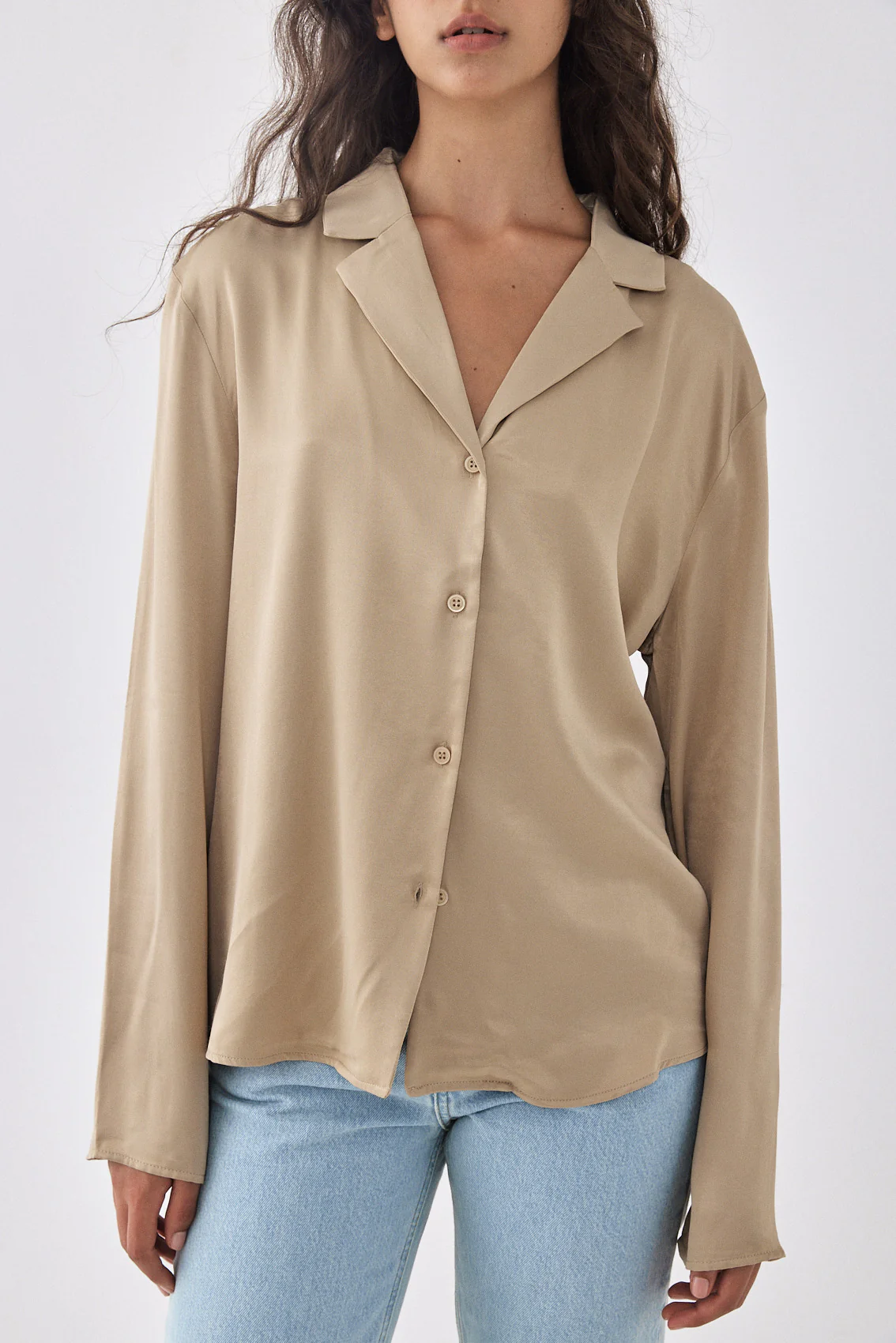 Satin Button Up Blouse - Image 8