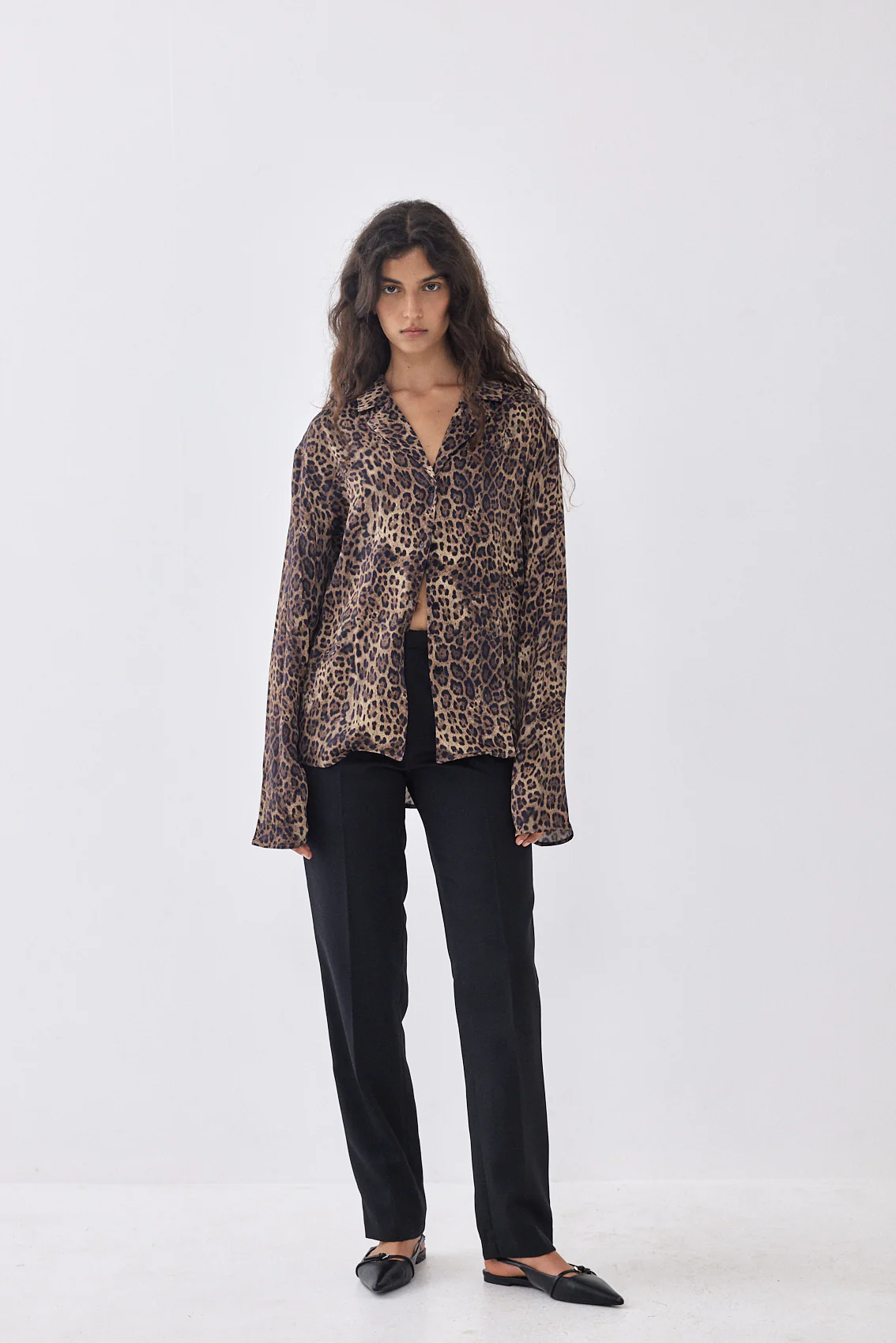Satin Button Up Blouse - Image 2