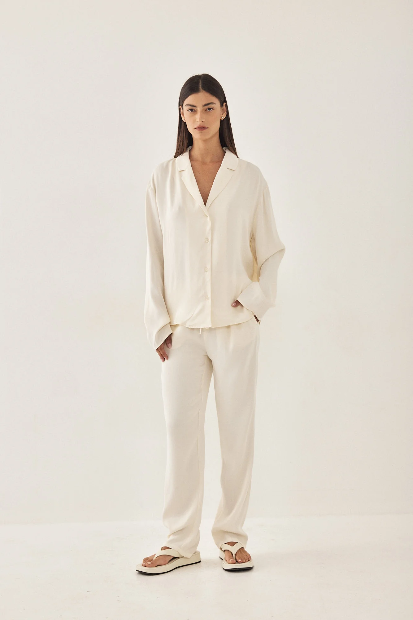 Satin Button Up Blouse - Image 2