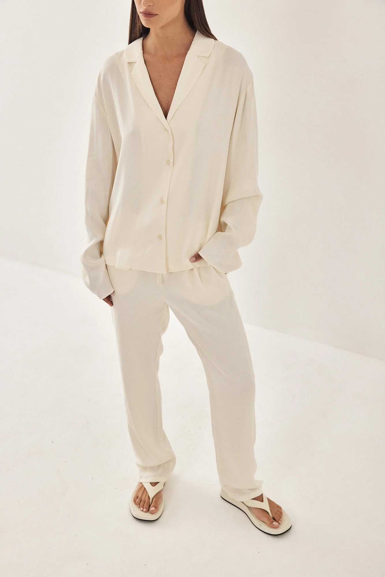 Satin Button Up Blouse - Image 3