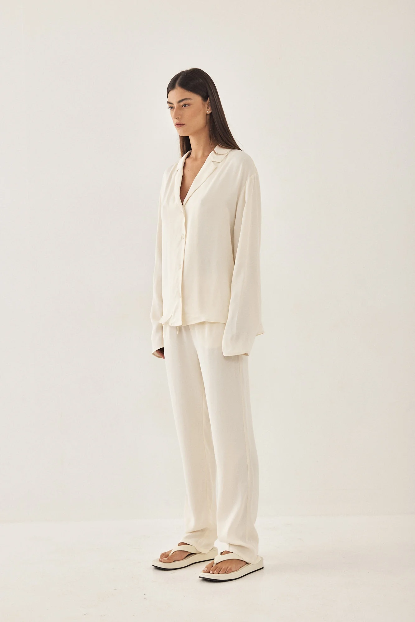 Satin Button Up Blouse - Image 4