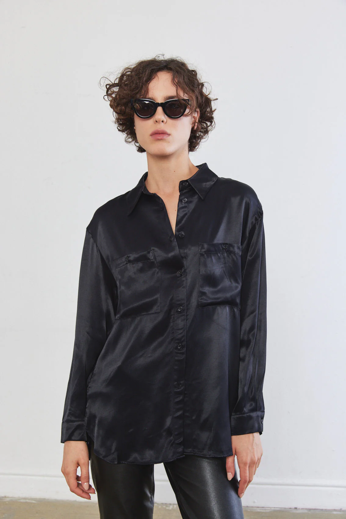 Satin Buttoned Blouse
