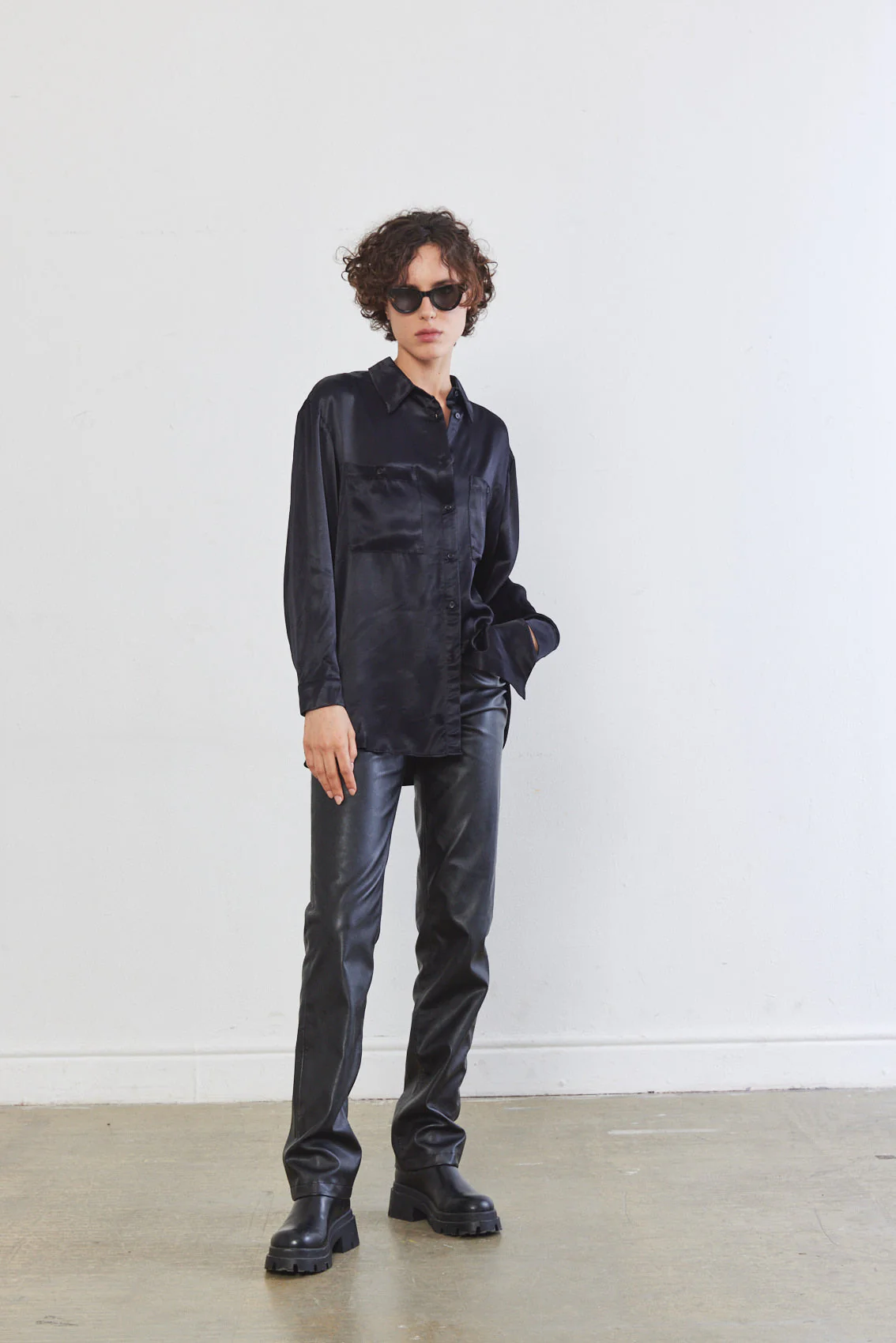 Satin Buttoned Blouse - Image 2