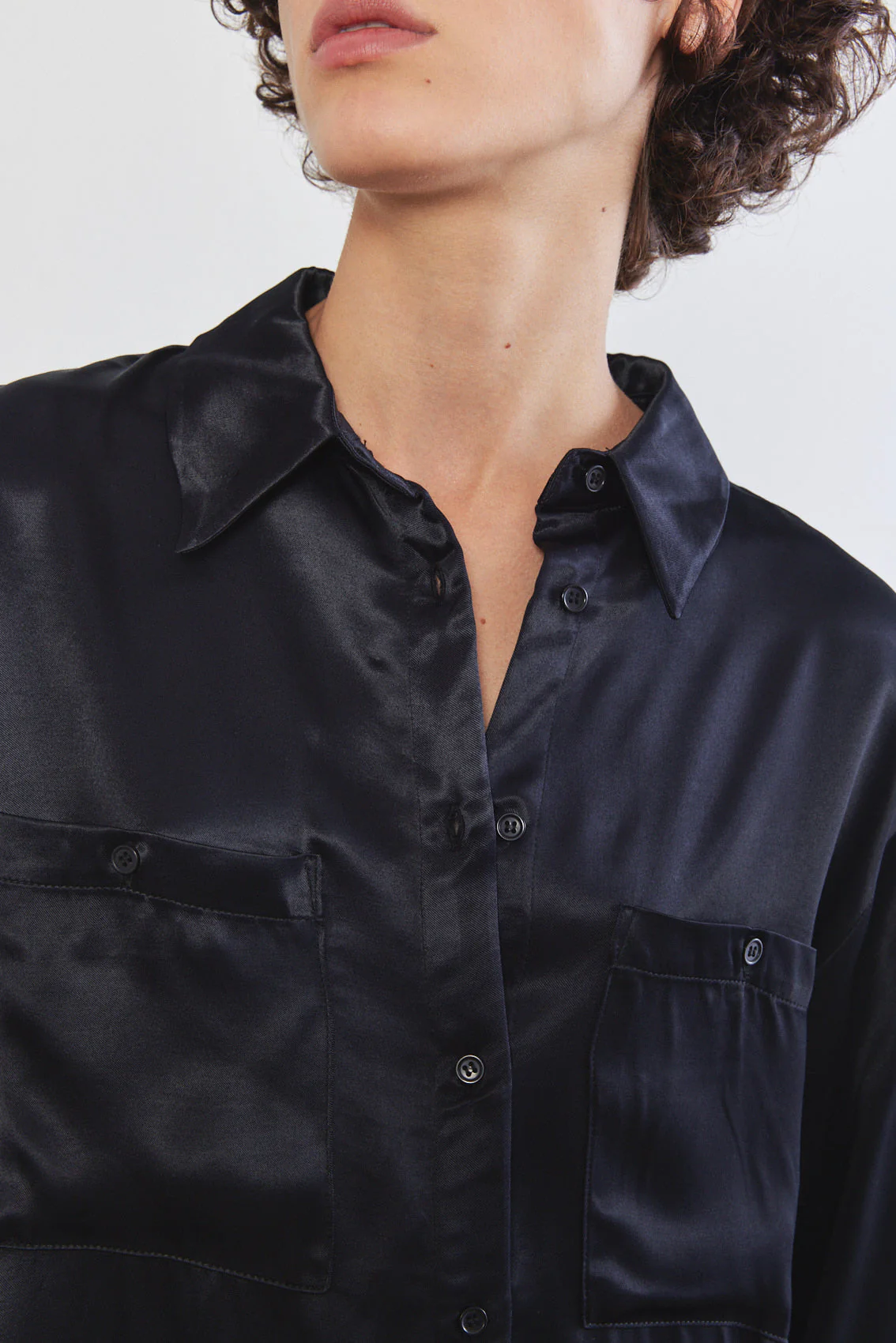 Satin Buttoned Blouse - Image 4