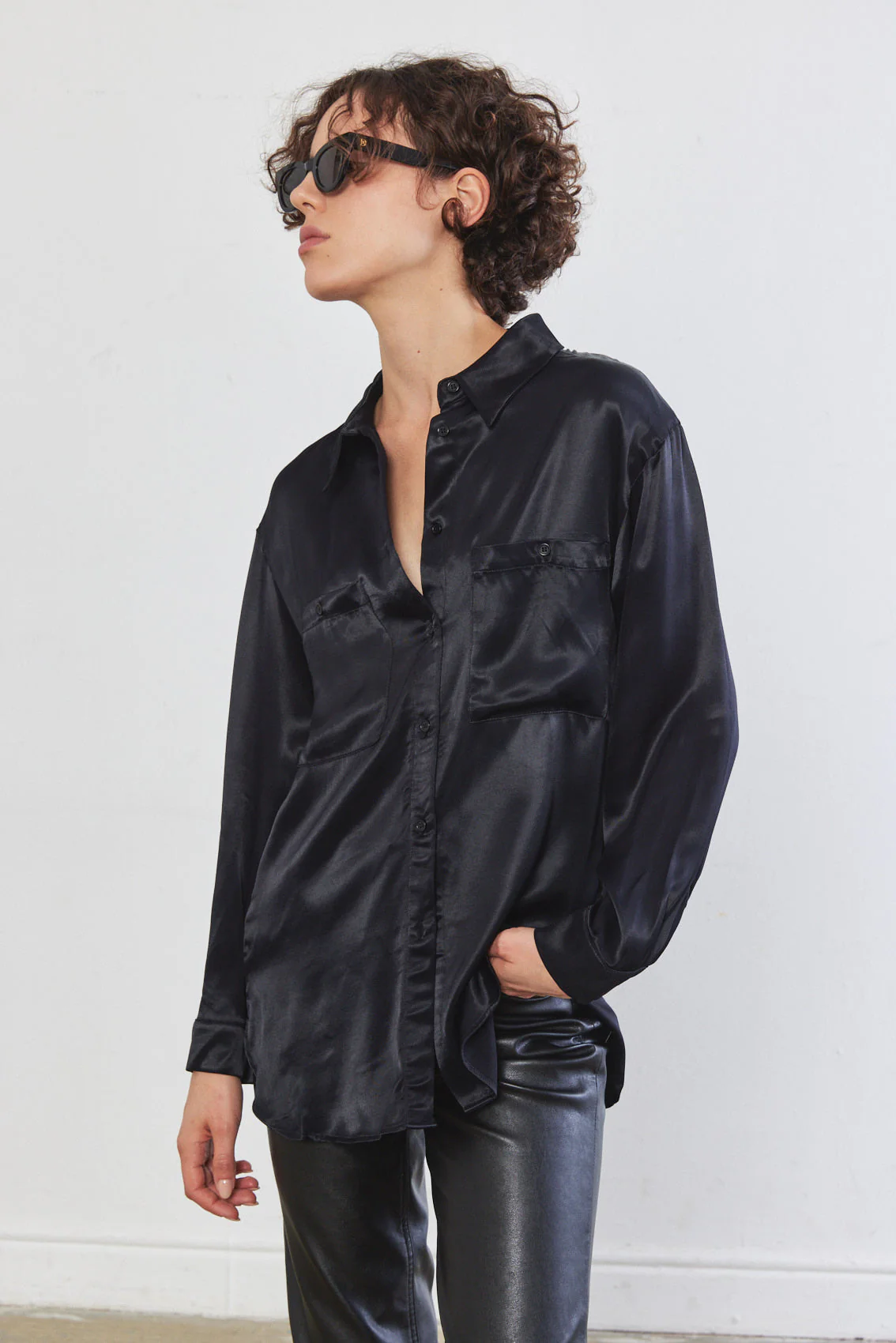 Satin Buttoned Blouse - Image 6