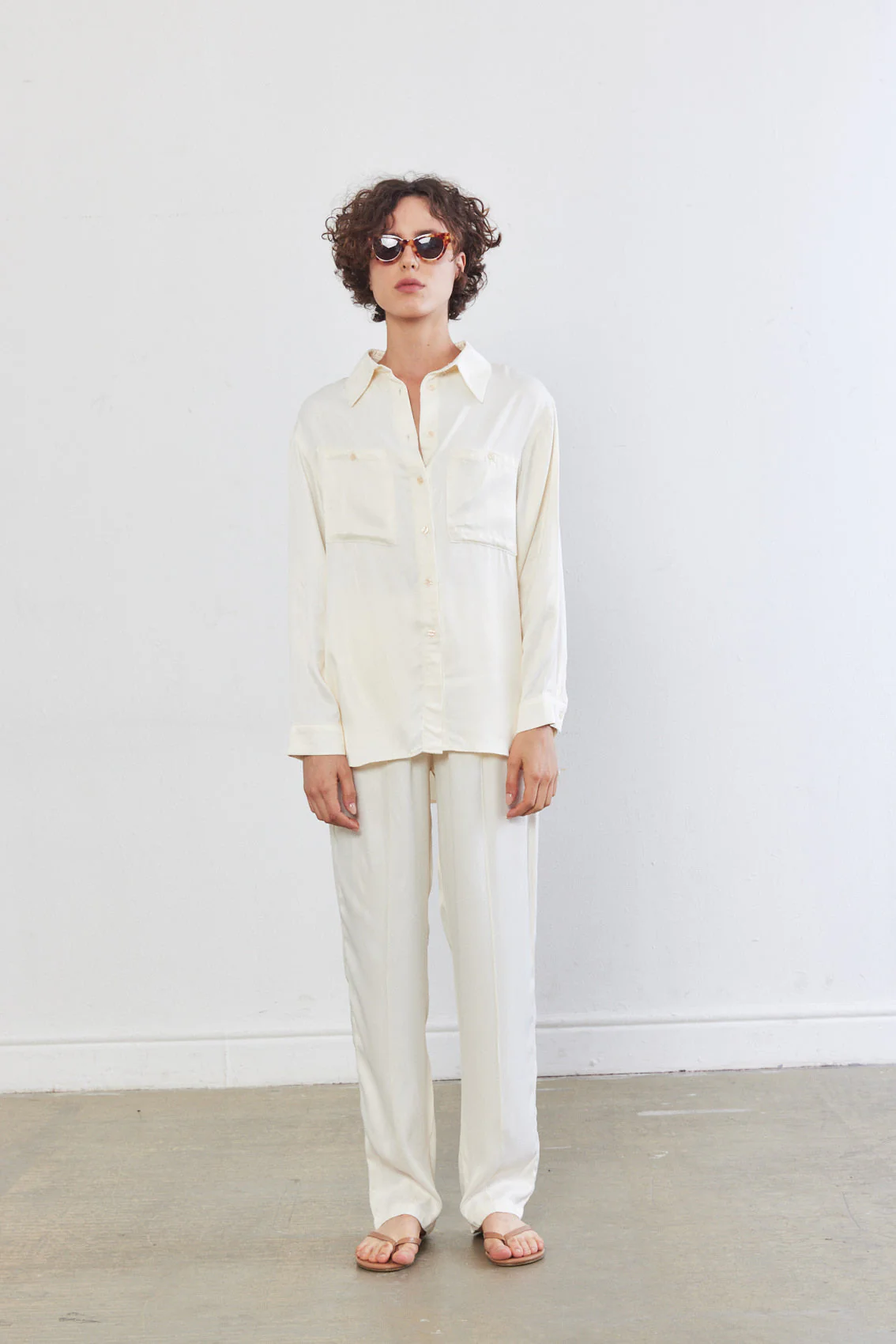 Satin Buttoned Blouse - Image 2