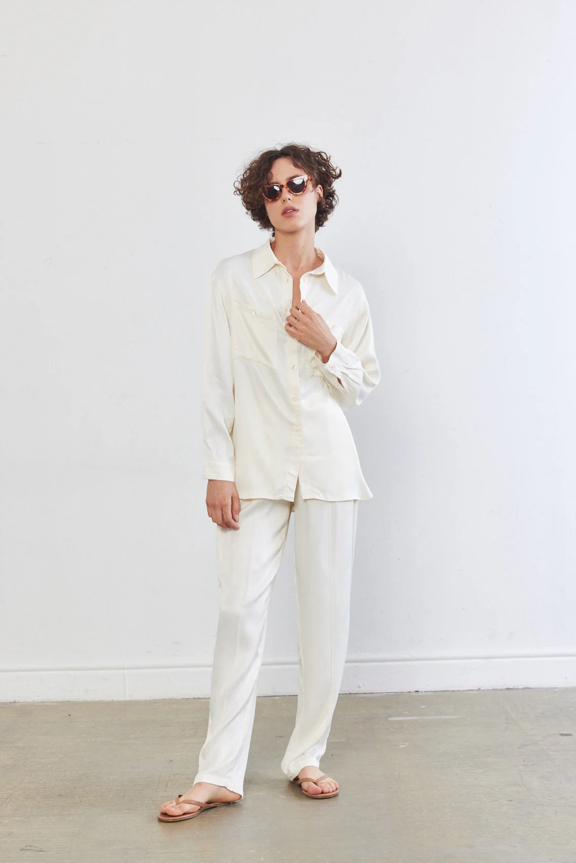 Satin Buttoned Blouse - Image 5