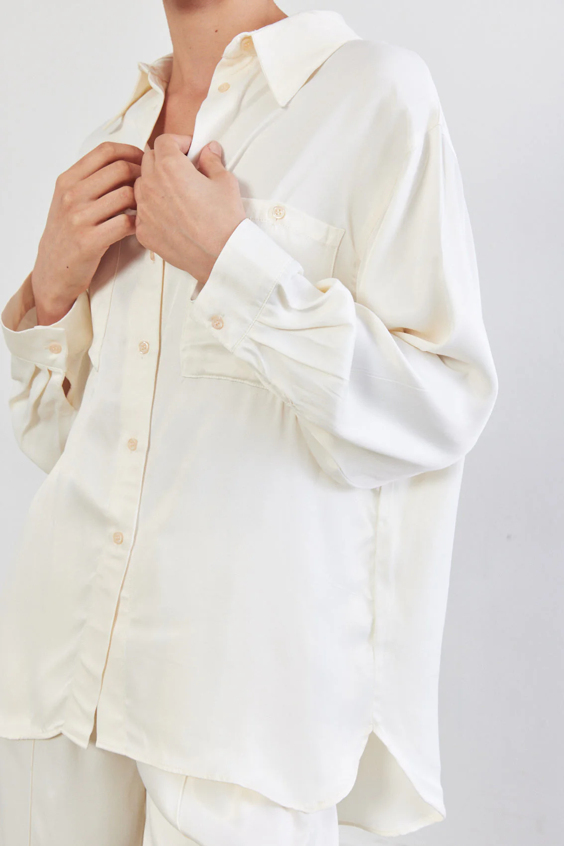 Satin Buttoned Blouse - Image 6