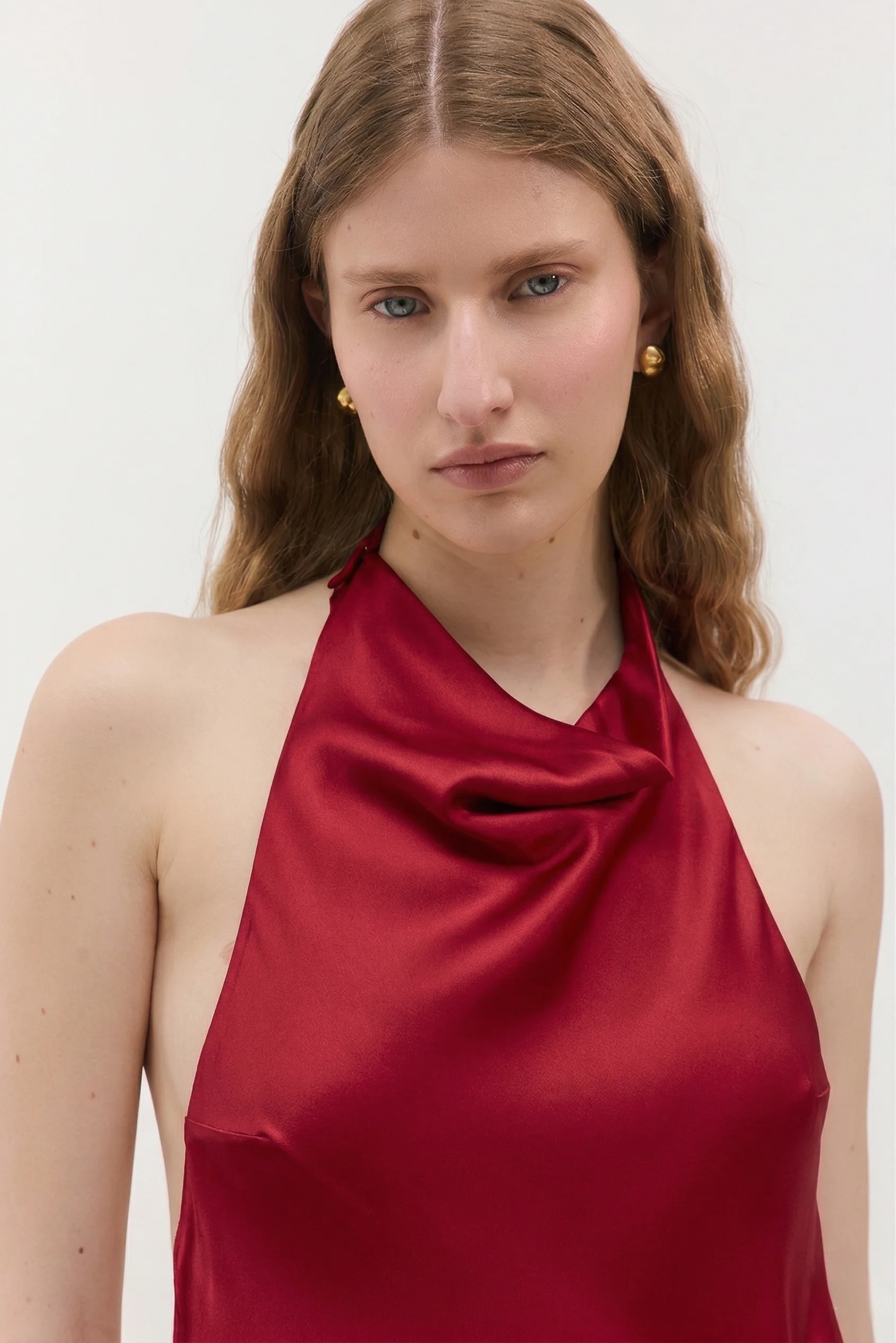 Satin Drape Maxi Dress - Image 3
