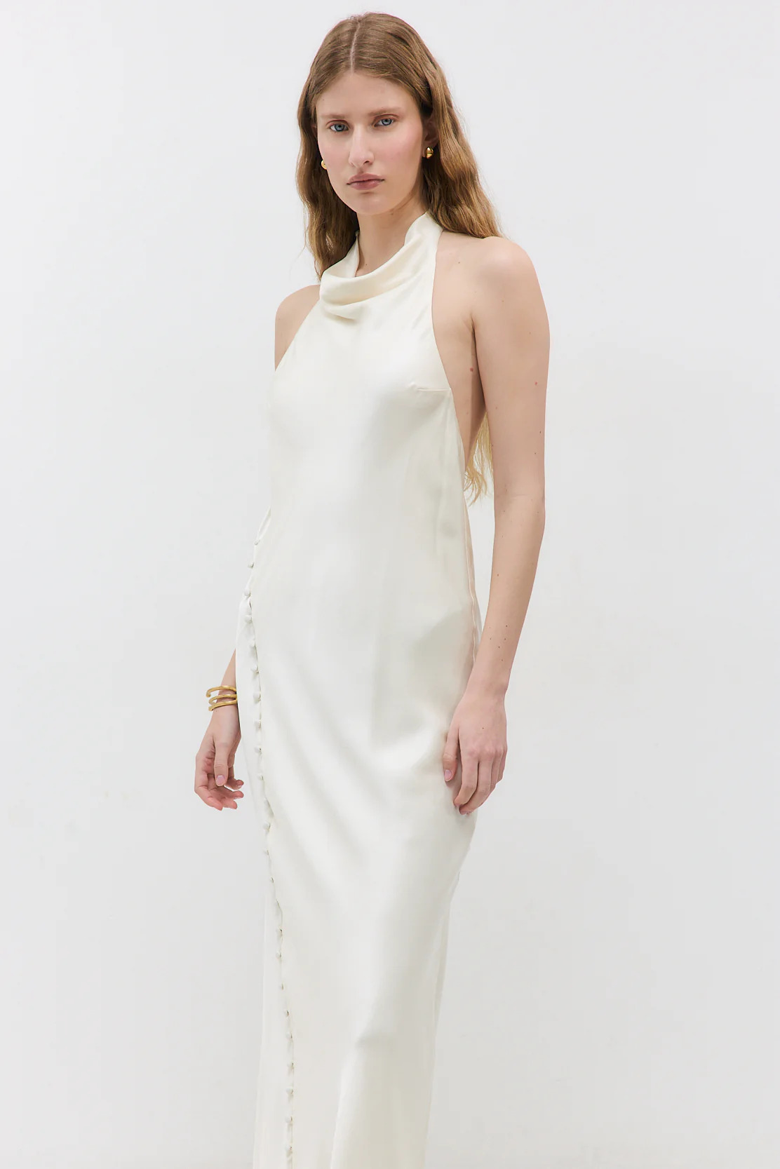 Satin Drape Maxi Dress - Image 3