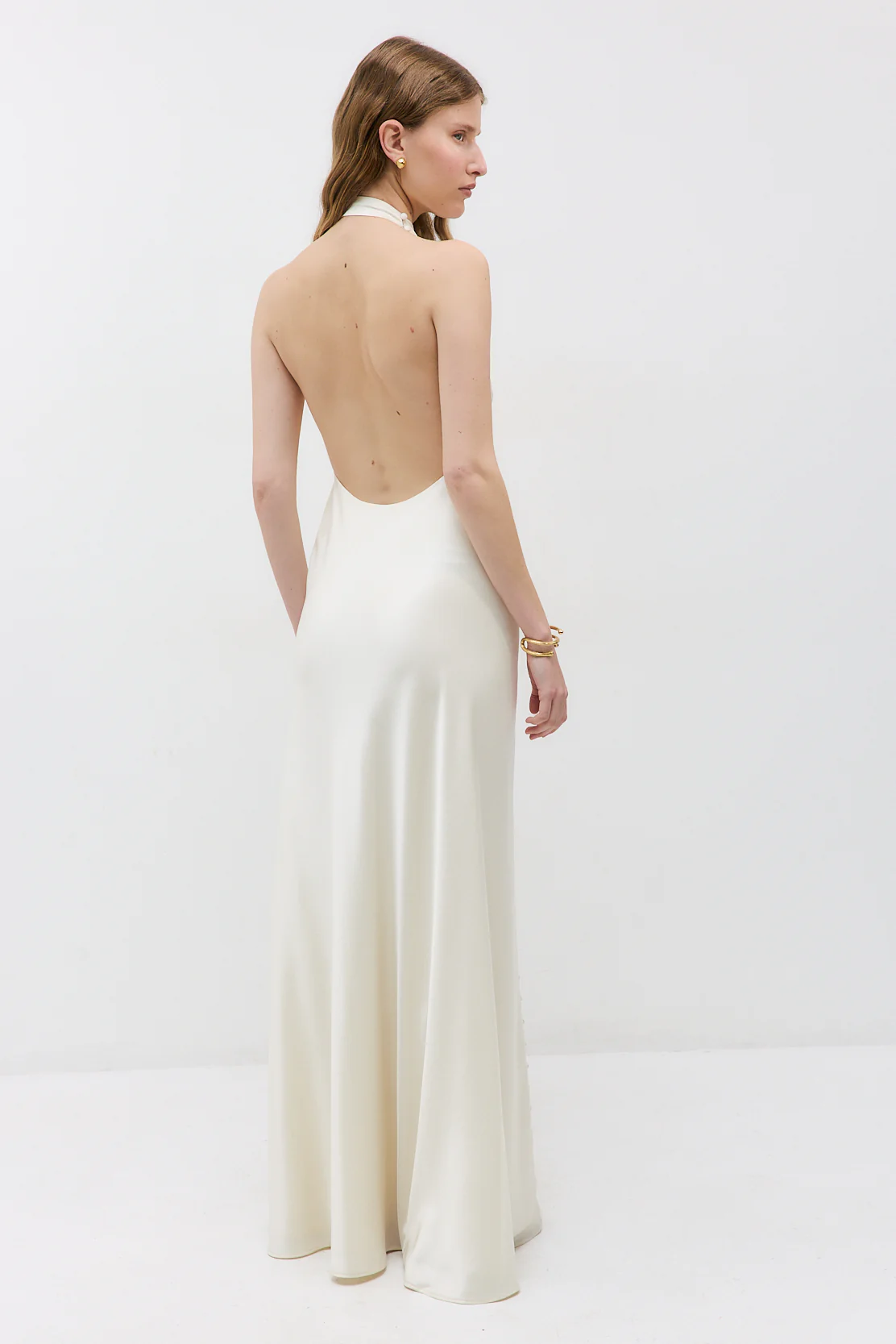 Satin Drape Maxi Dress - Image 5