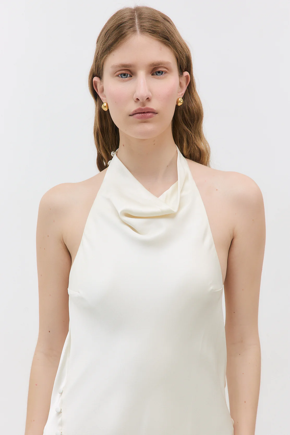 Satin Drape Maxi Dress - Image 7