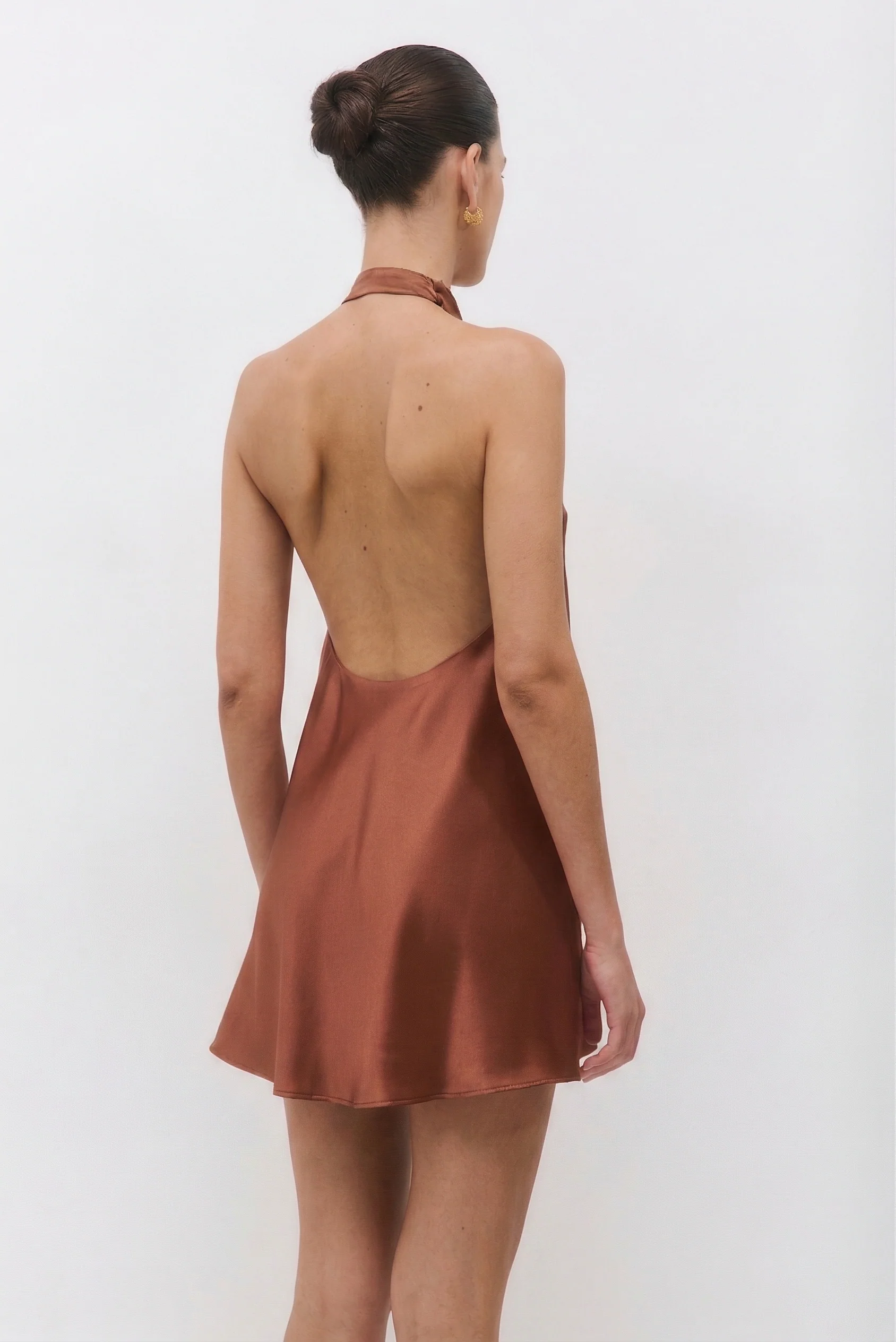 Satin Drape Mini Dress - Image 5