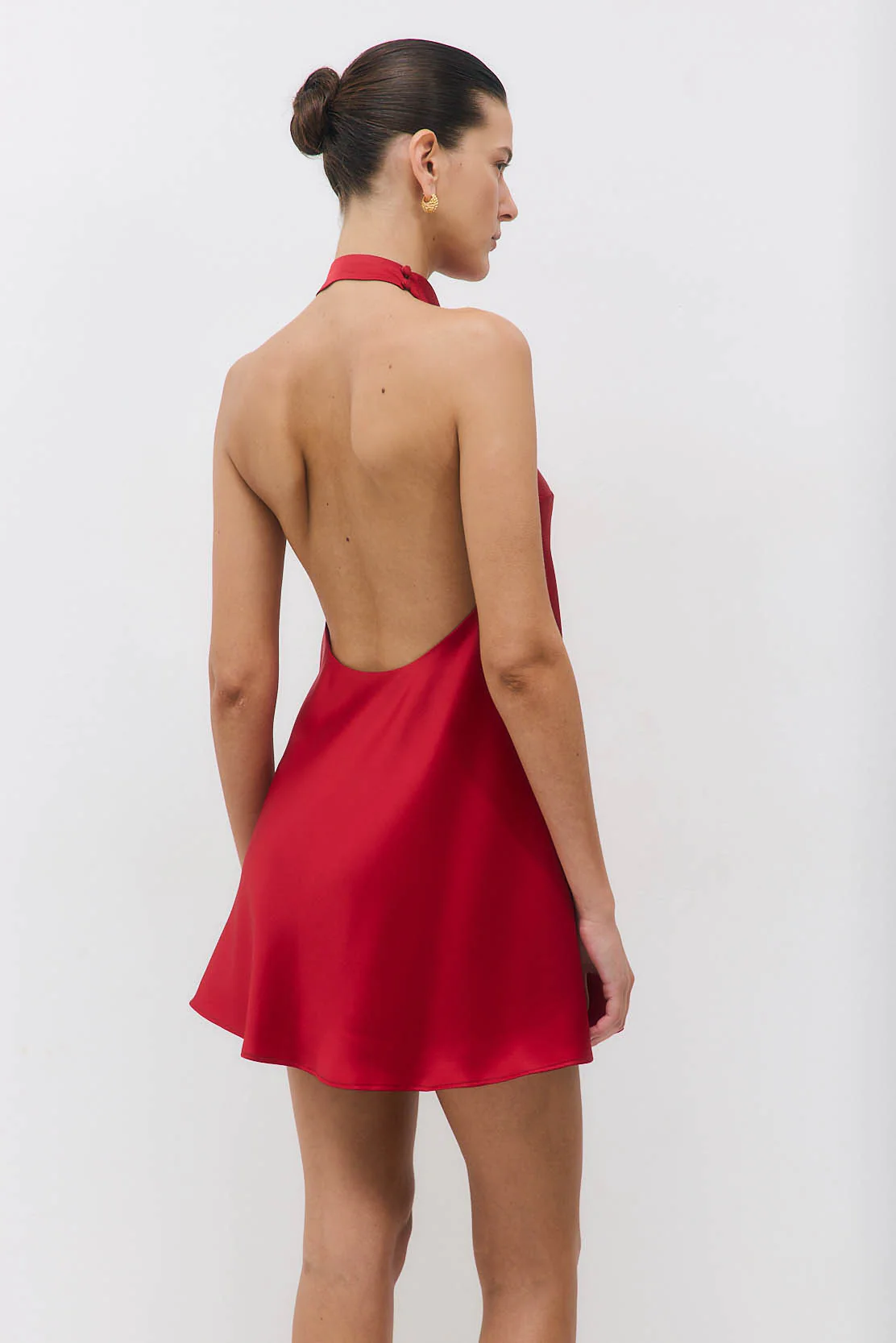 Satin Drape Mini Dress - Image 7