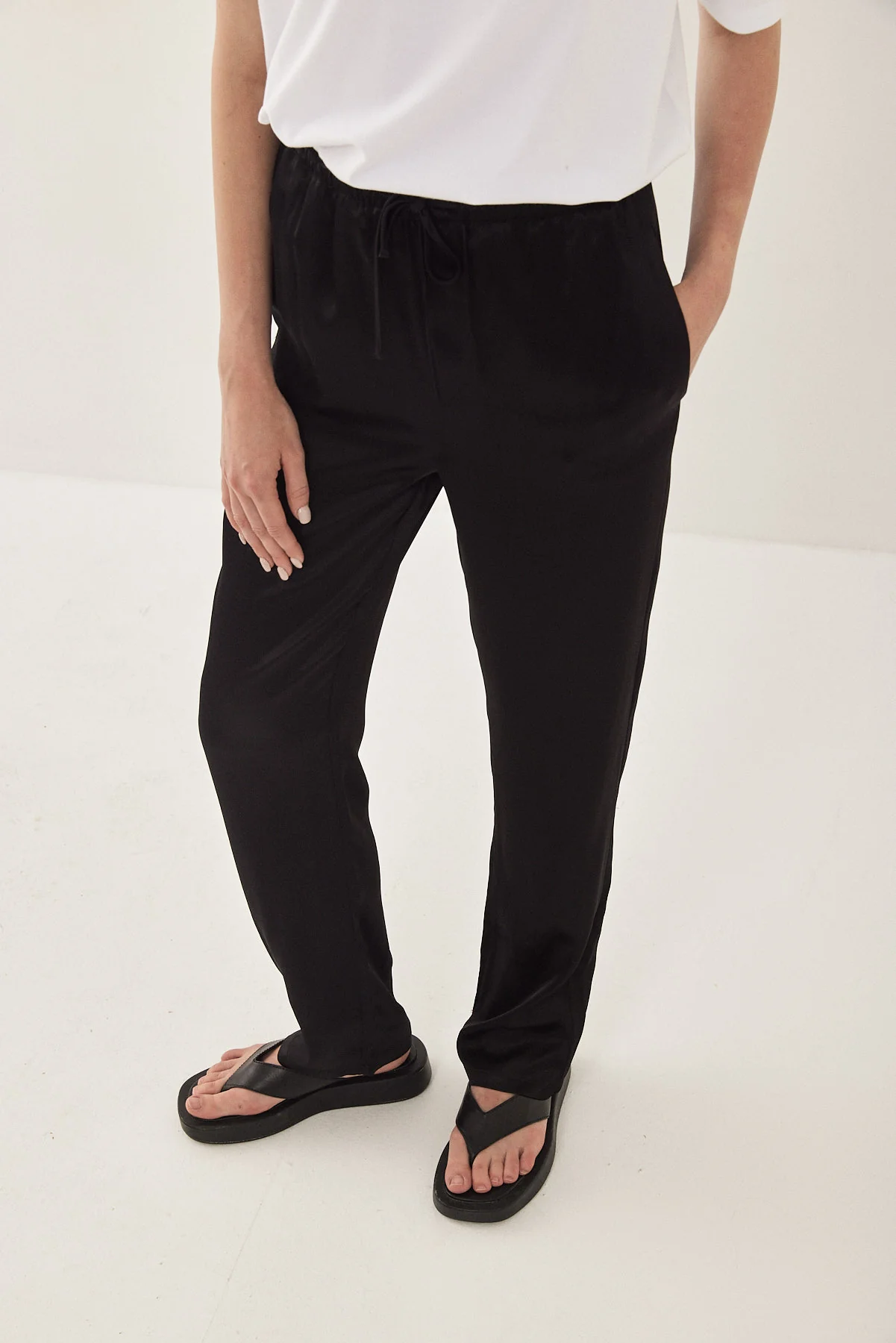 Satin Drawstring Pants - Image 3