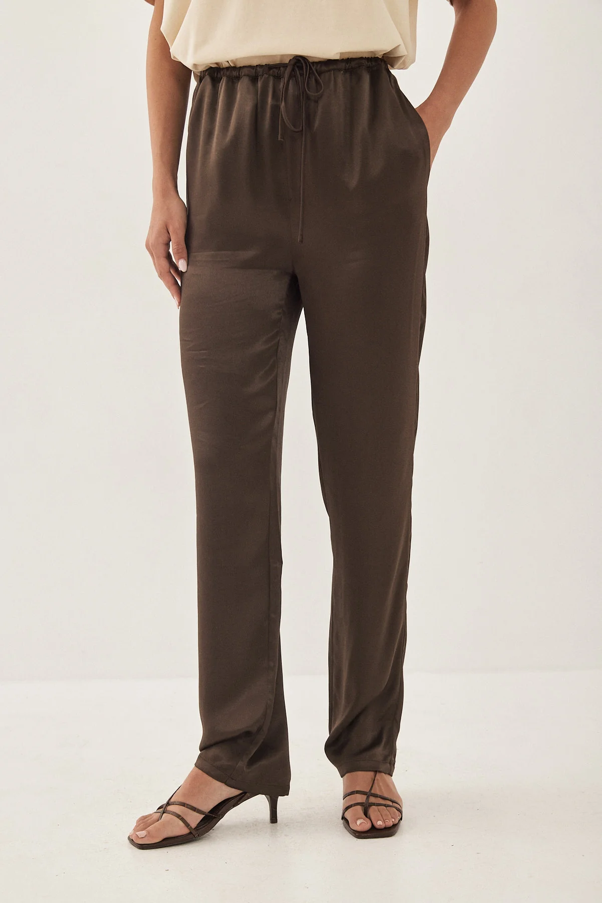 Satin Drawstring Pants - Image 2