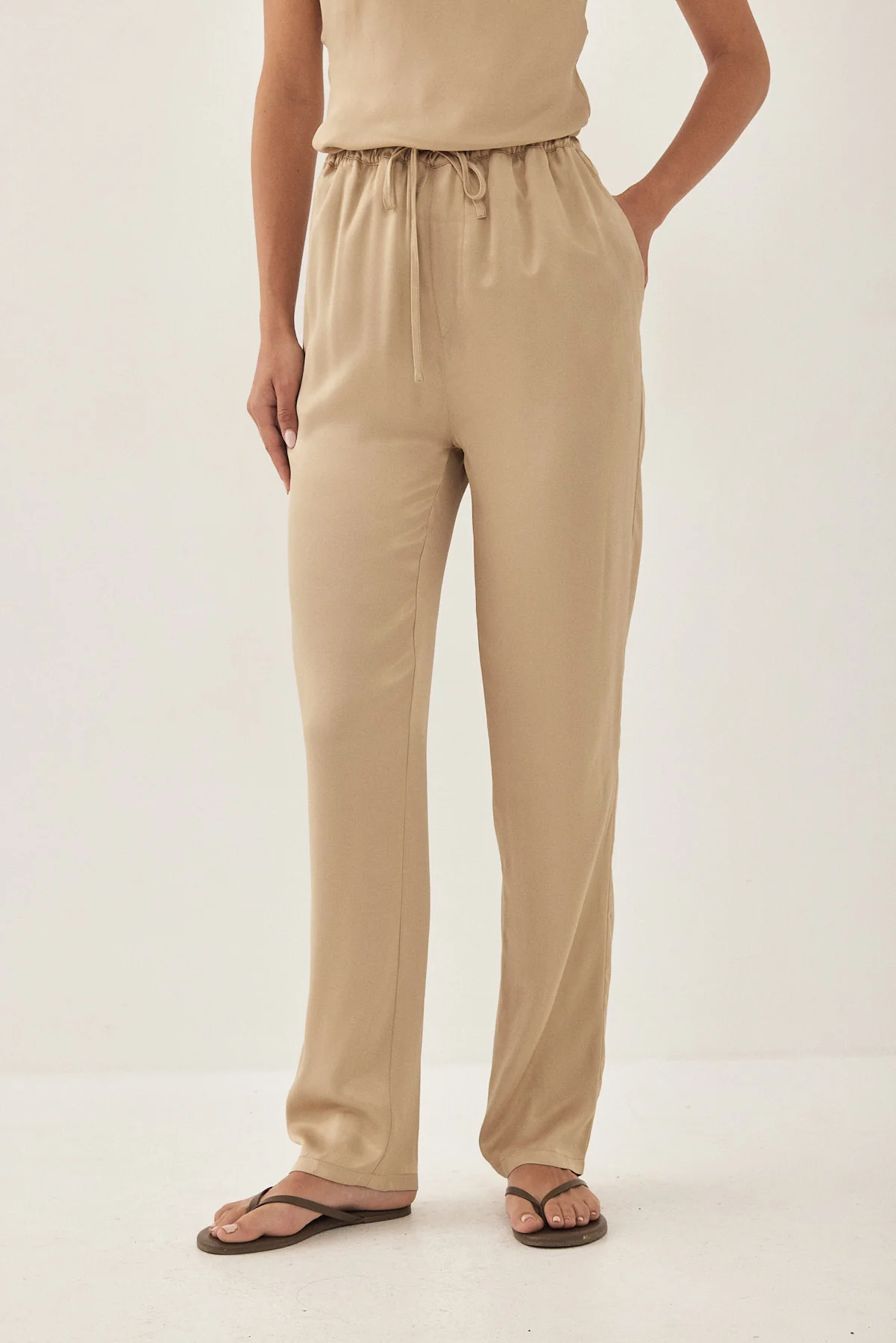 Satin Drawstring Pants - Image 2