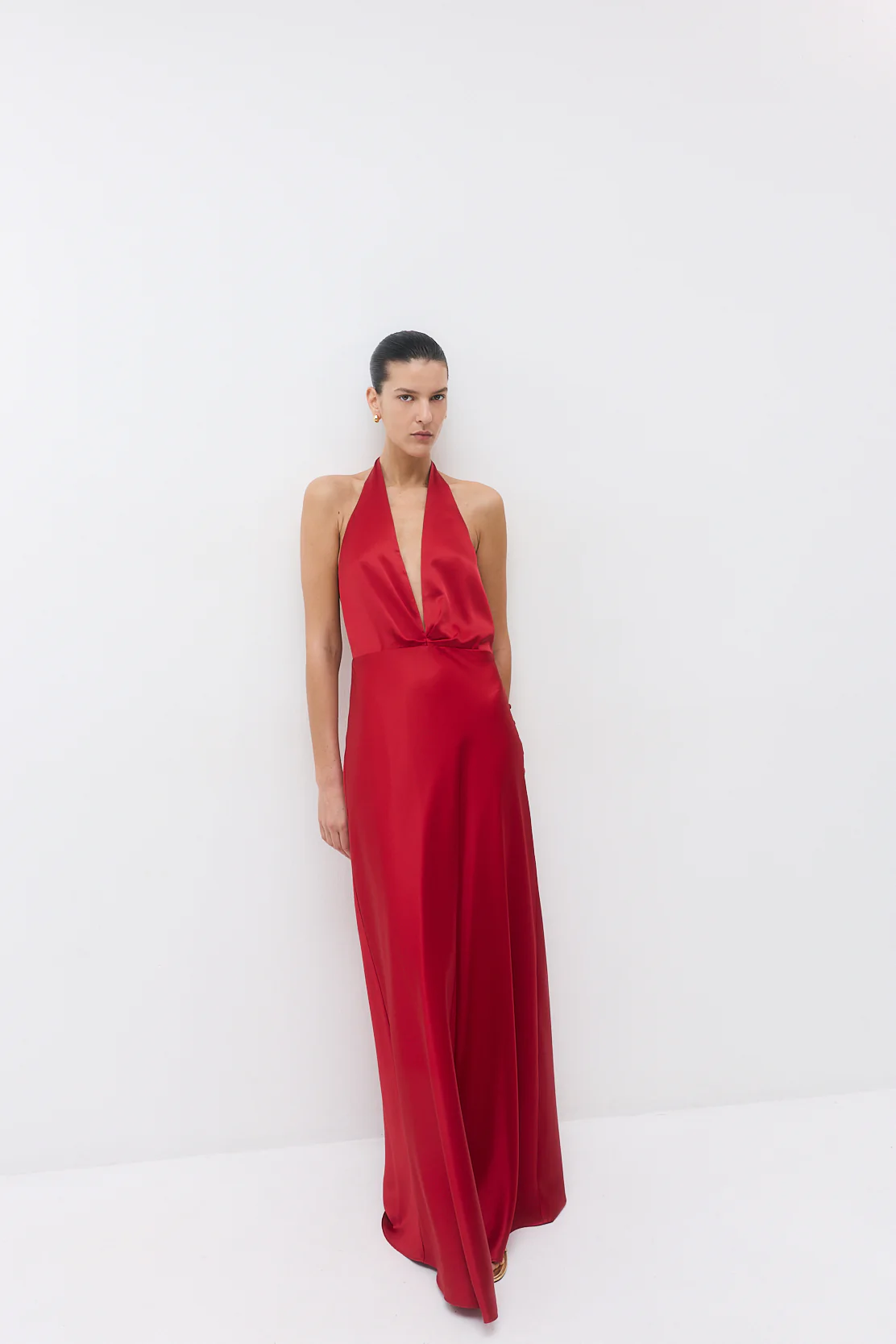 Satin Halter Maxi Dress - Image 3