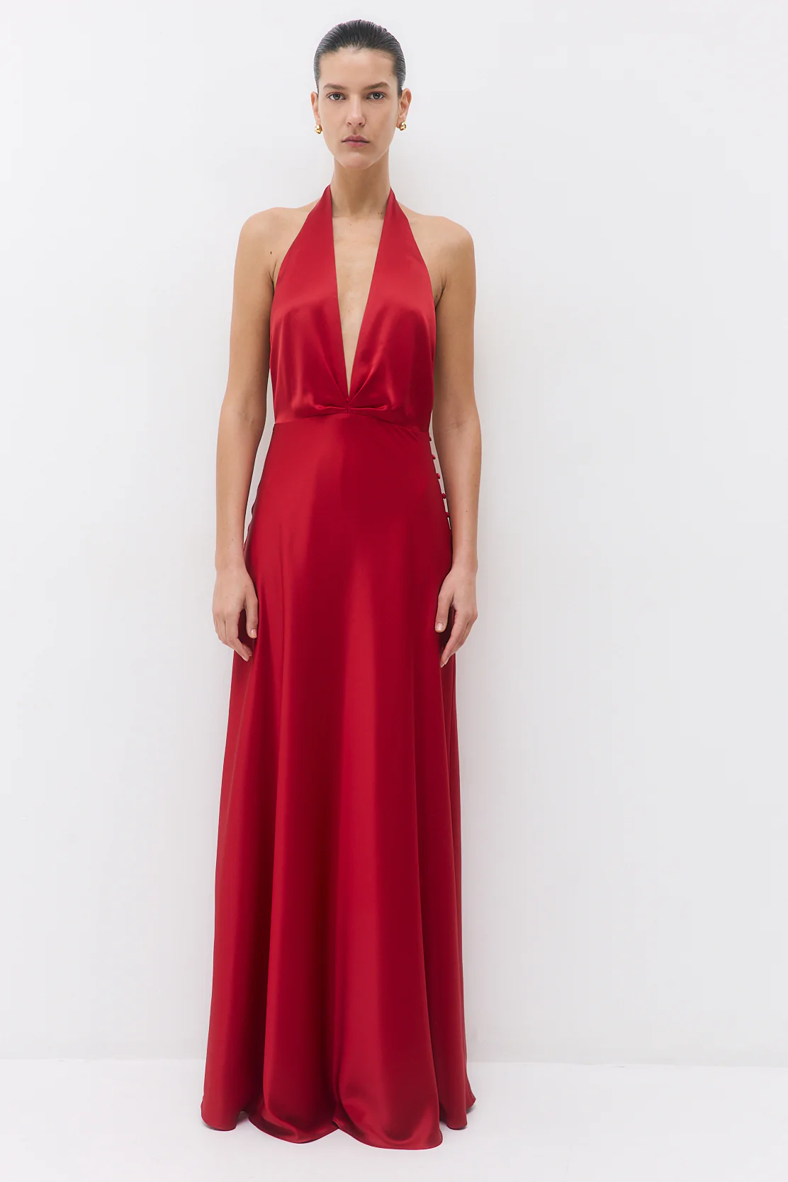 Satin Halter Maxi Dress - Image 4