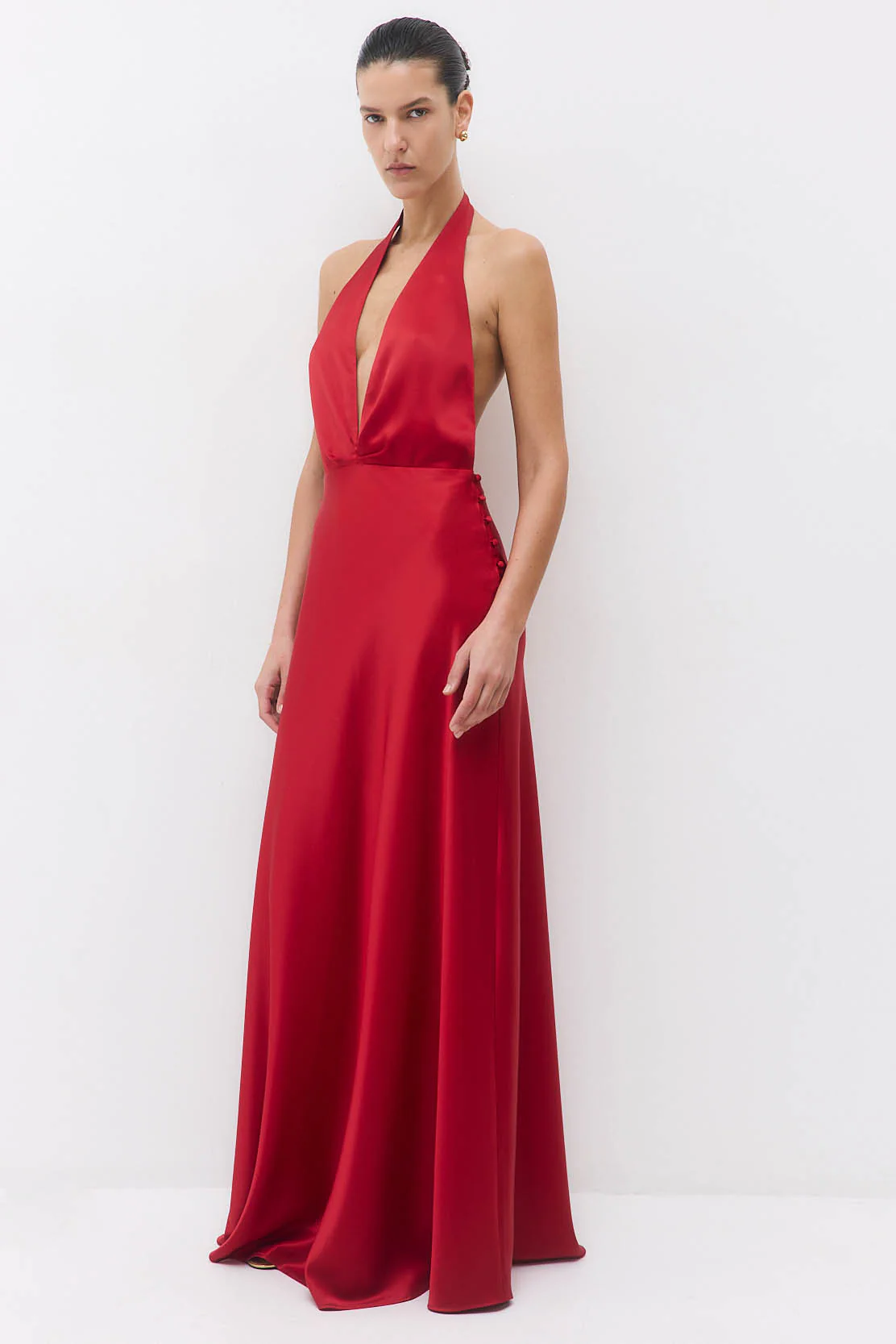 Satin Halter Maxi Dress - Image 5