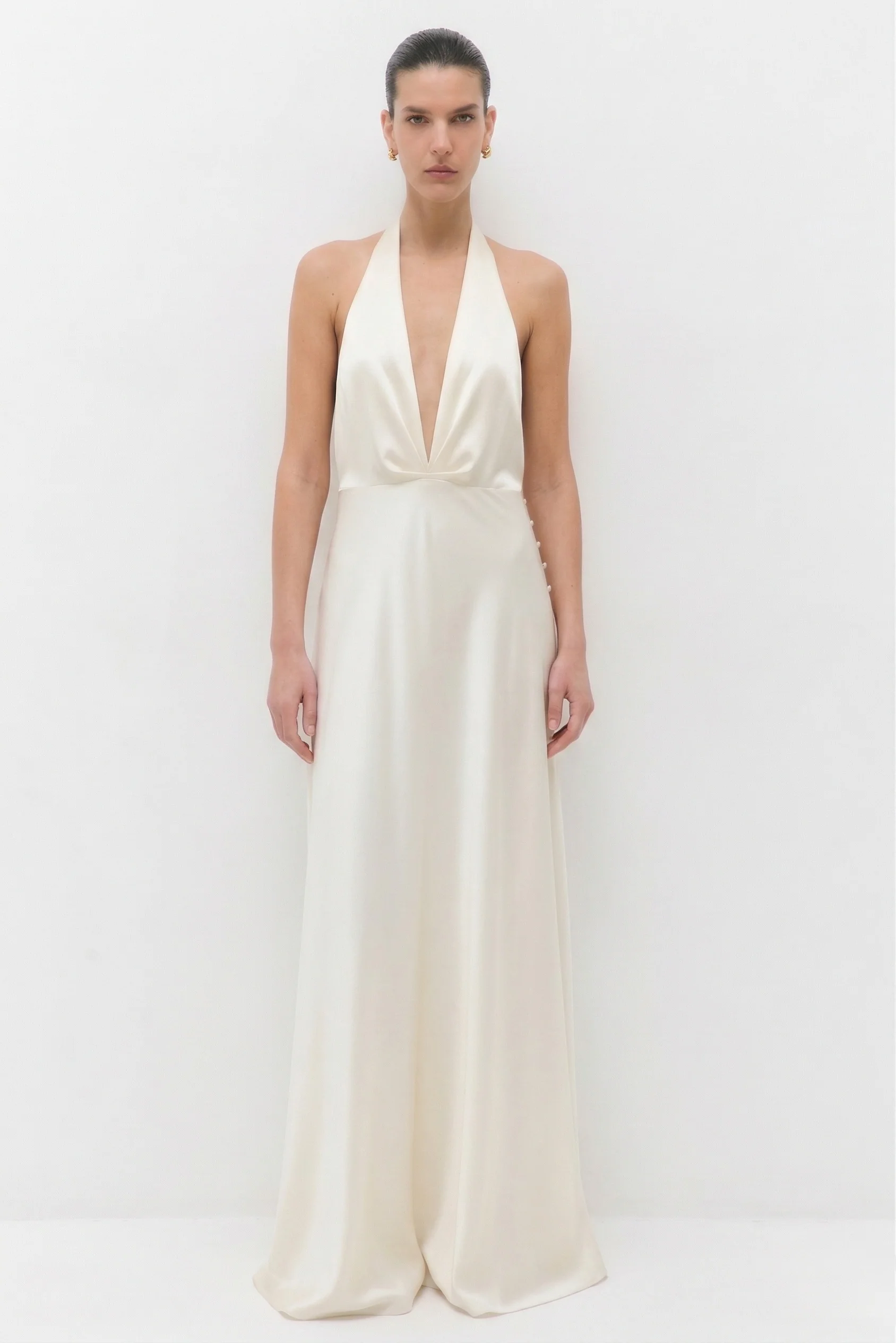 Satin Halter Maxi Dress - Image 2