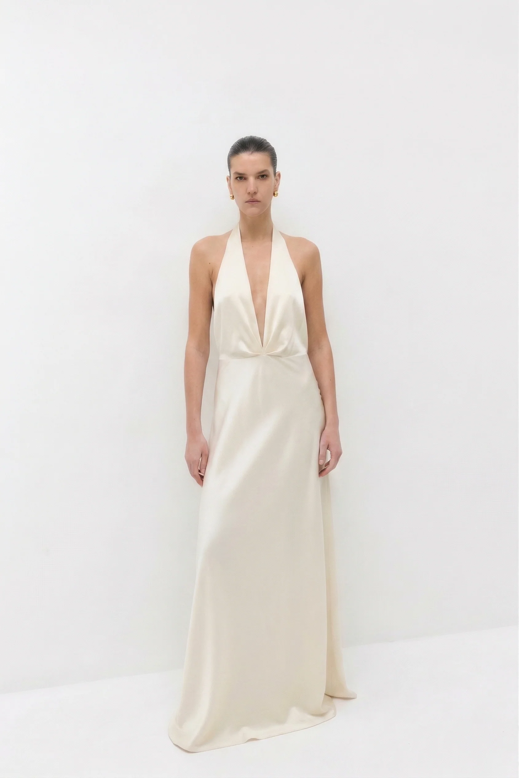 Satin Halter Maxi Dress - Image 4
