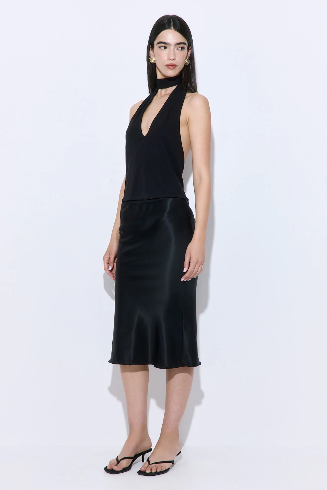 Satin Slip Midi Skirt - Image 3