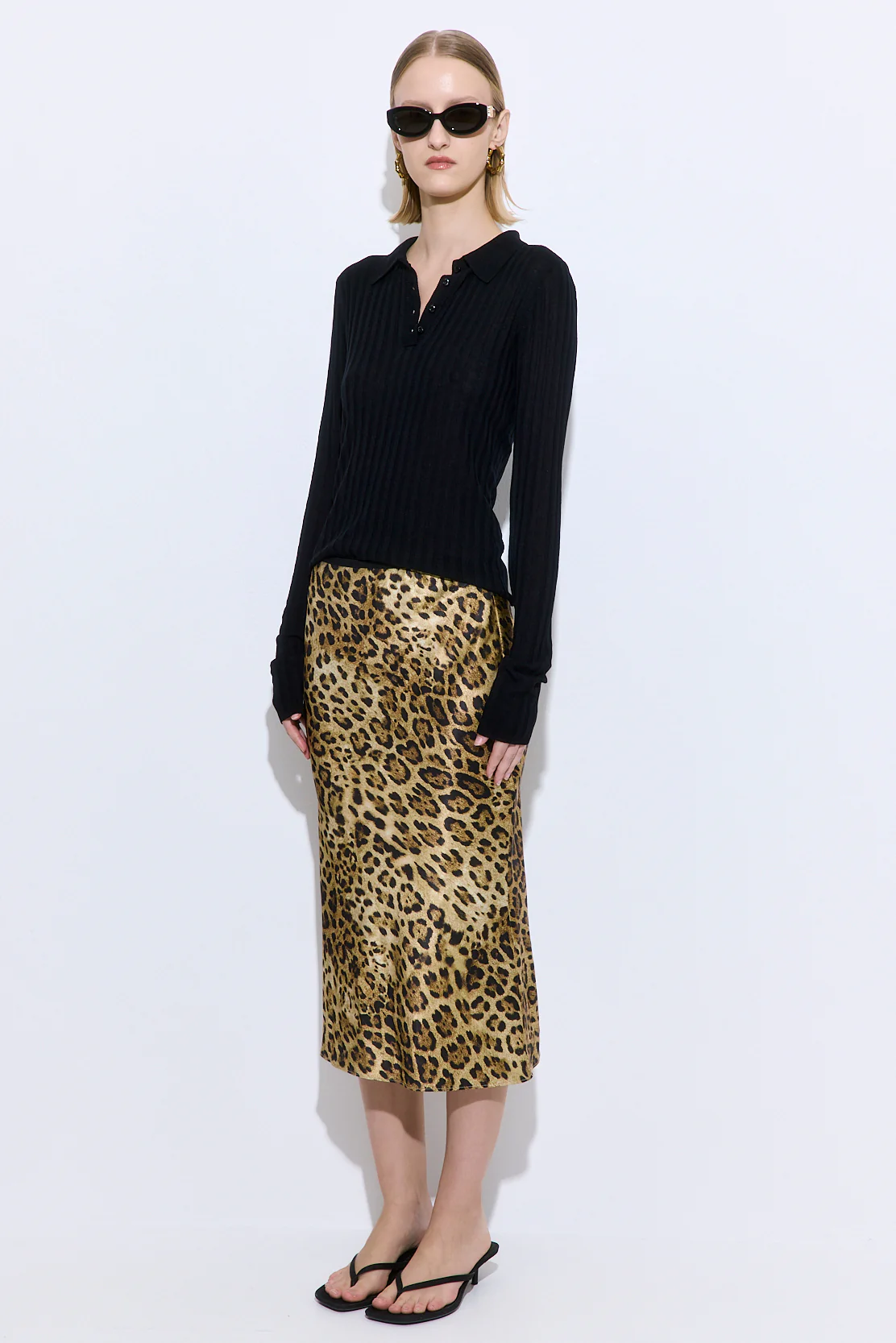 Satin Slip Midi Skirt - Image 3