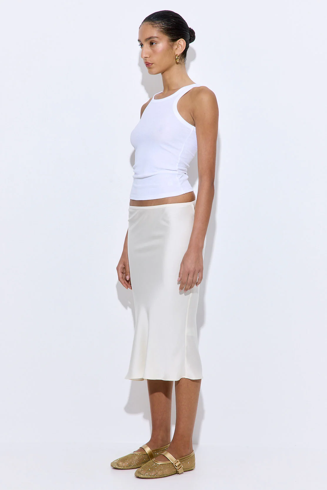 Satin Slip Midi Skirt - Image 4