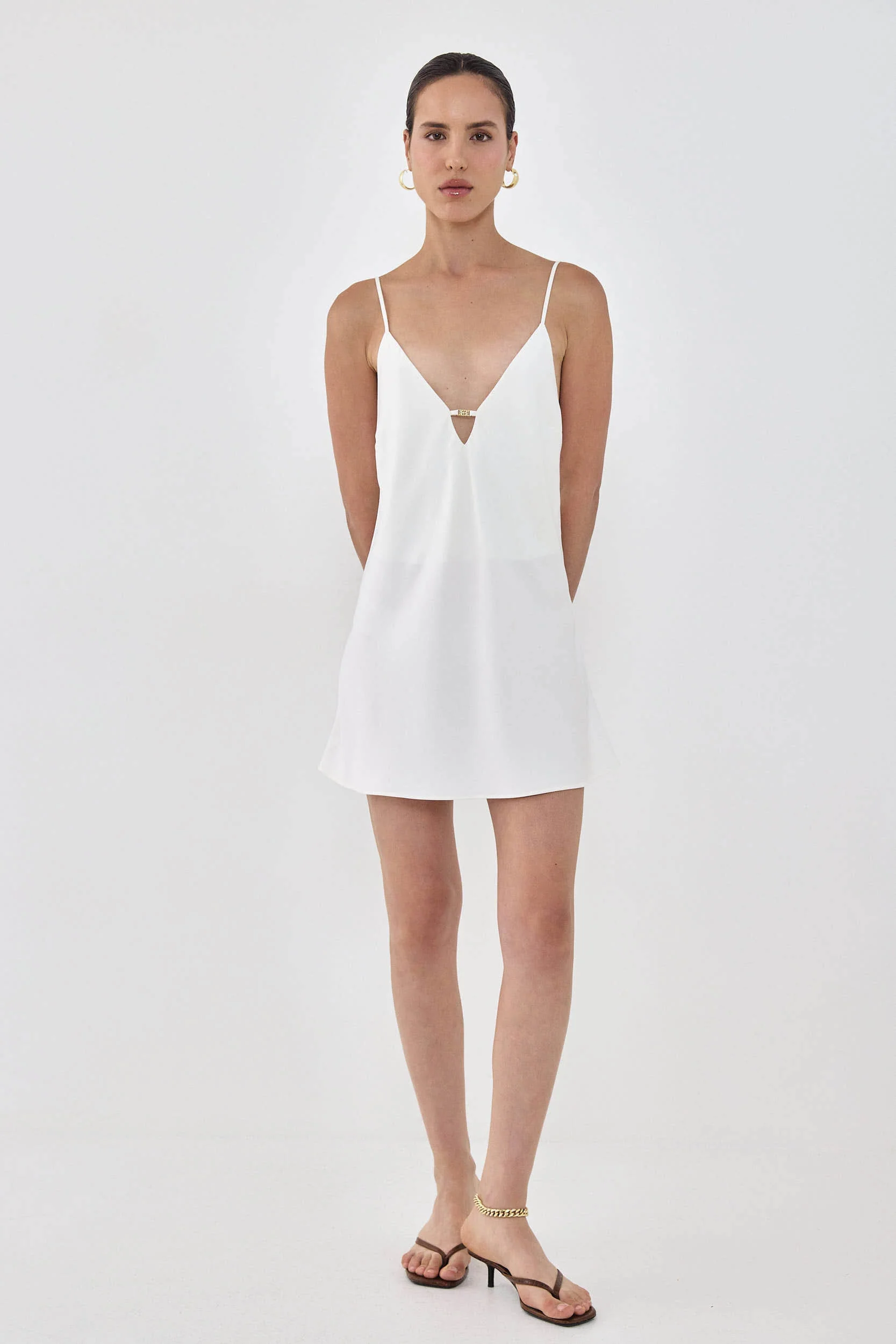 Satin Slip Open Back Mini Dress - Image 2