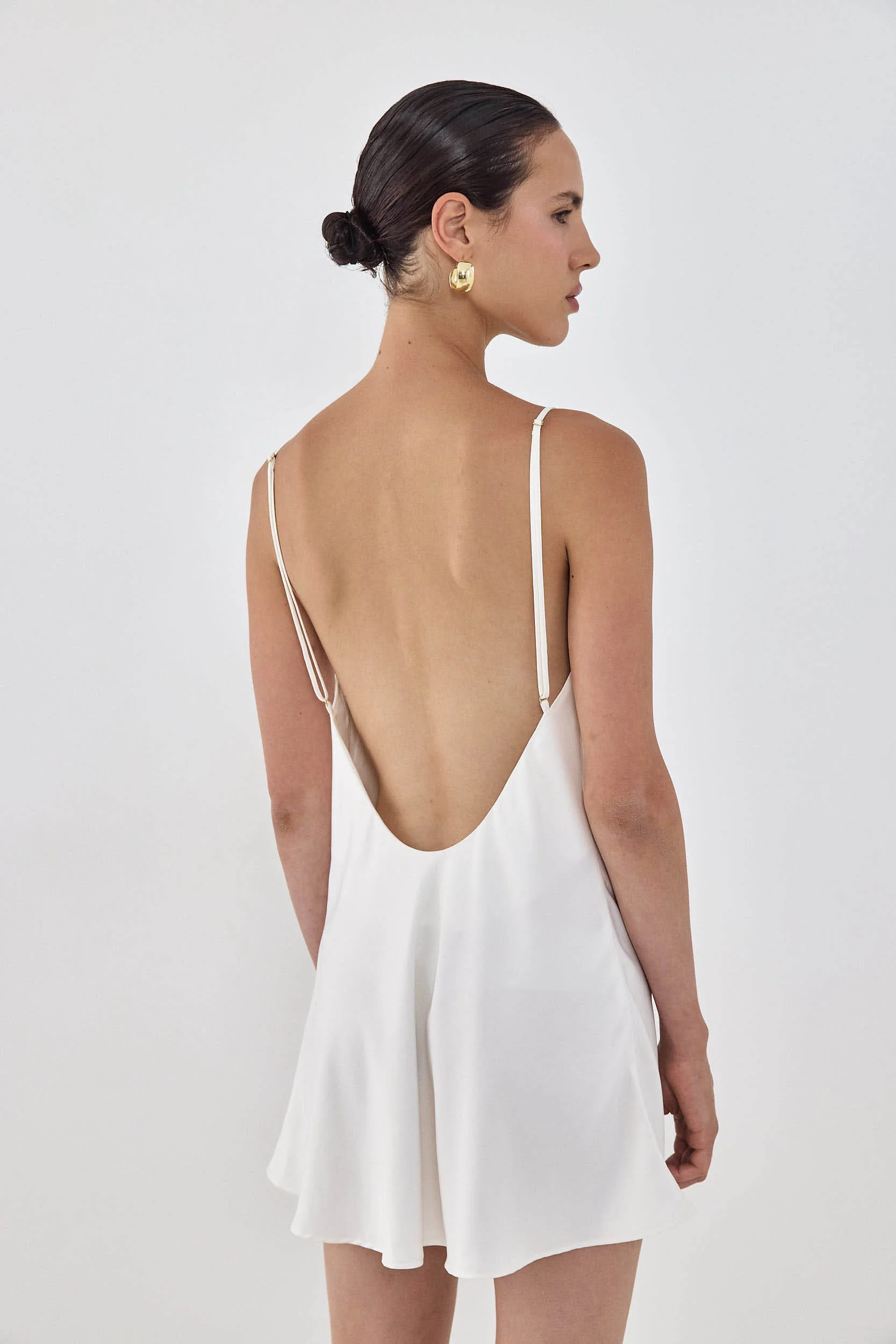 Satin Slip Open Back Mini Dress - Image 5