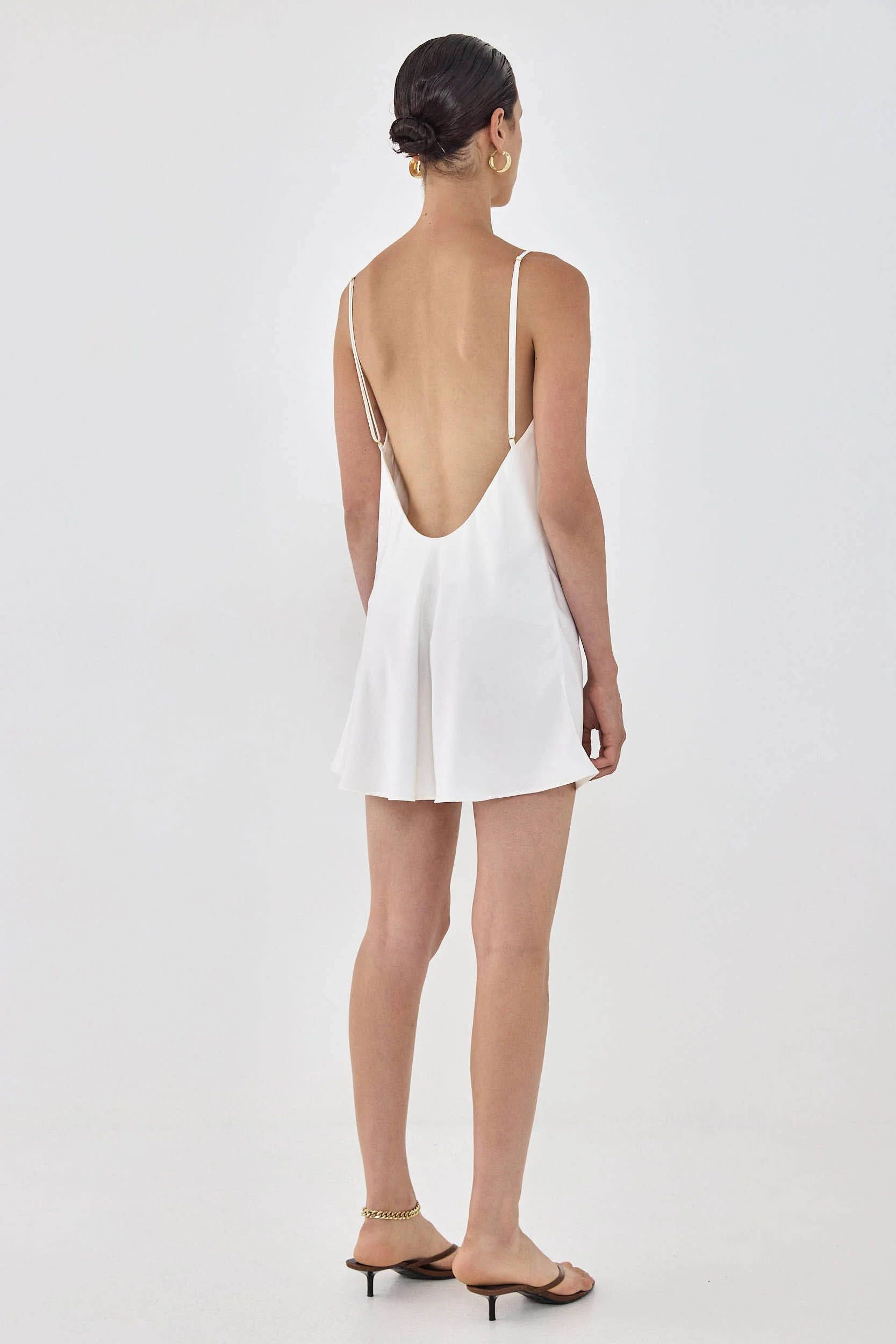 Satin Slip Open Back Mini Dress - Image 6