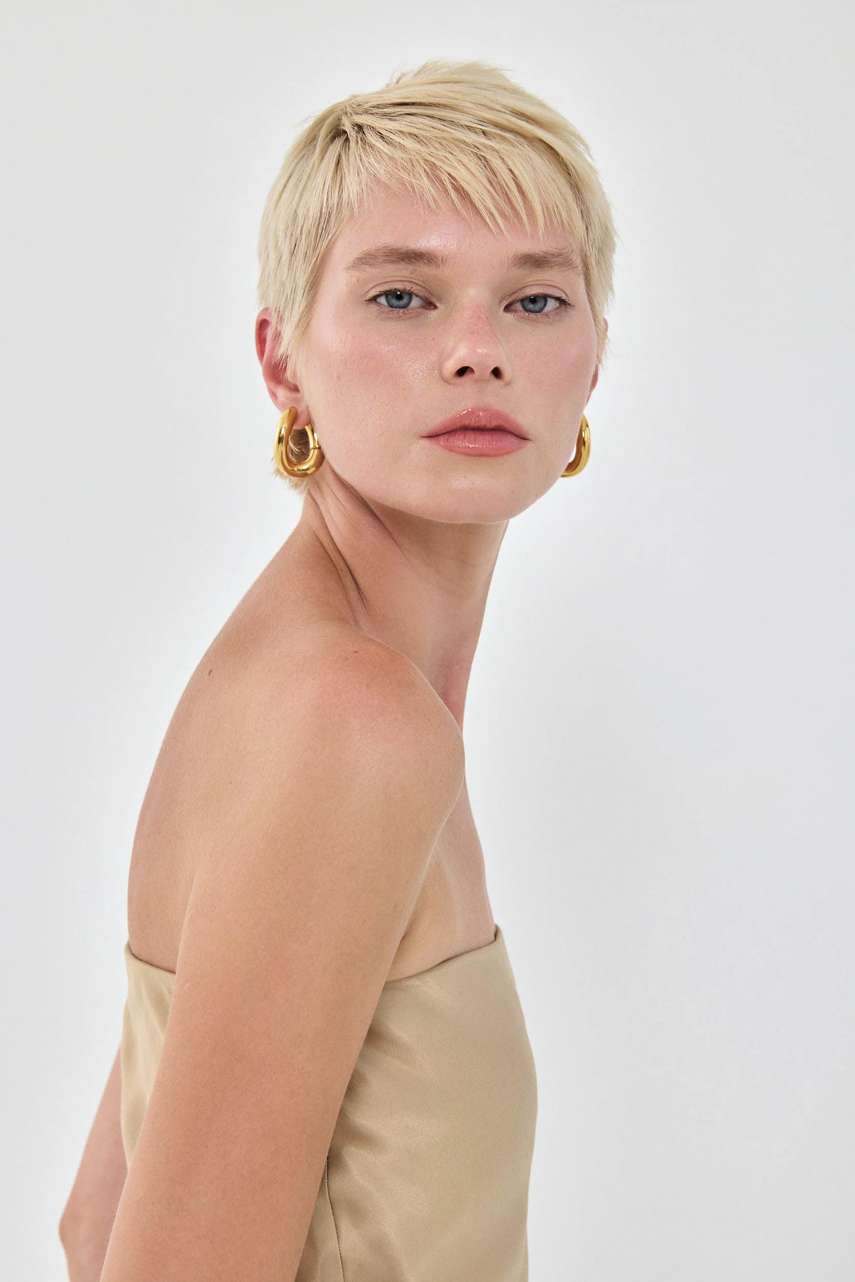 Satin Strapless Dress - Image 5