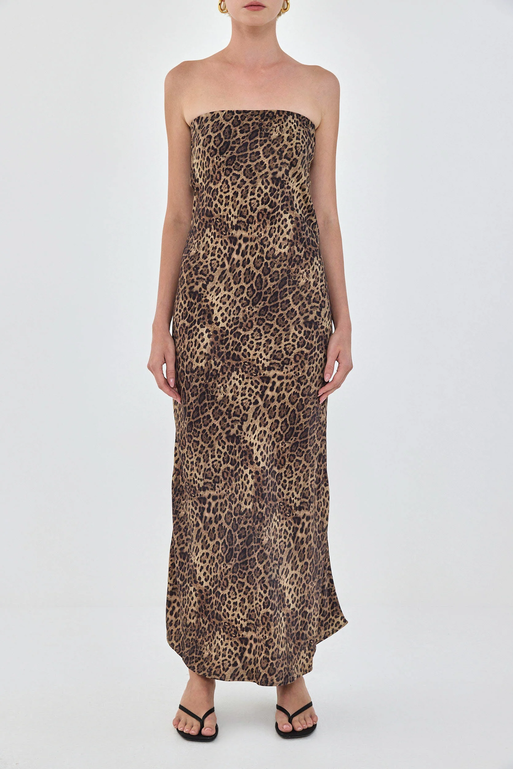 Satin Strapless Dress - Image 2