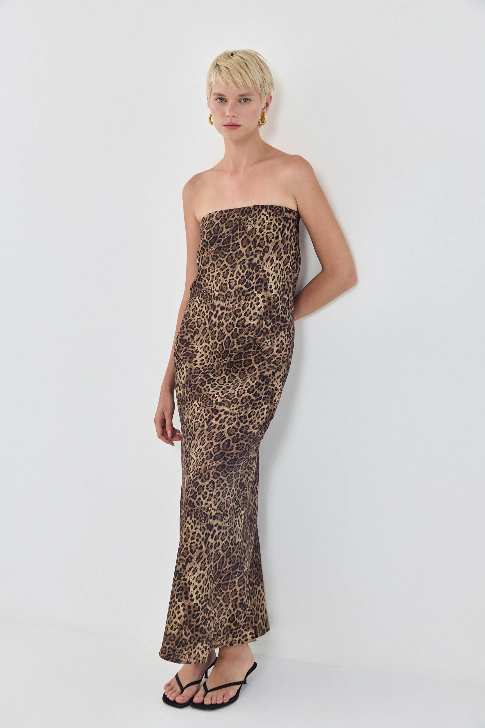 Satin Strapless Dress - Image 3