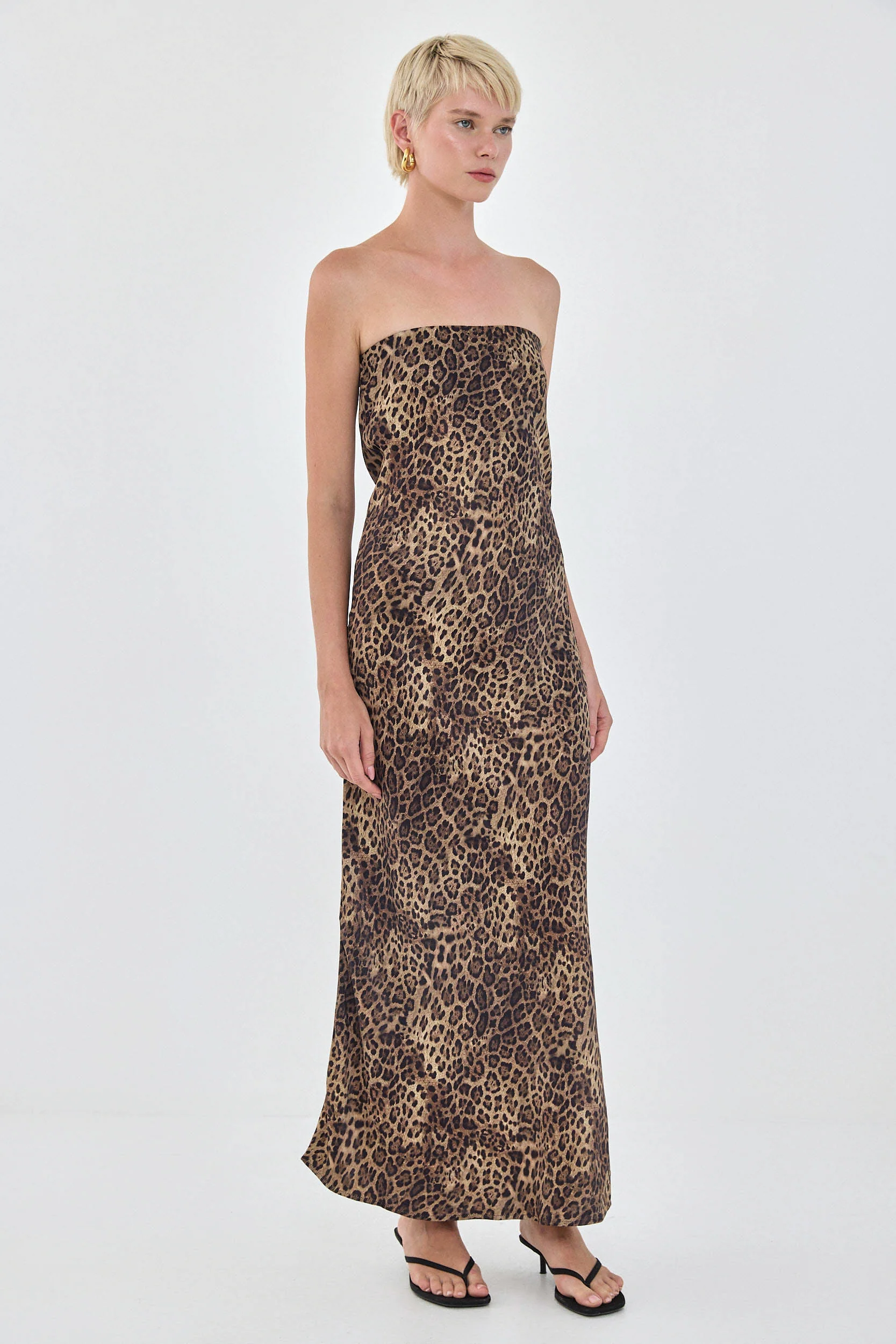 Satin Strapless Dress - Image 4