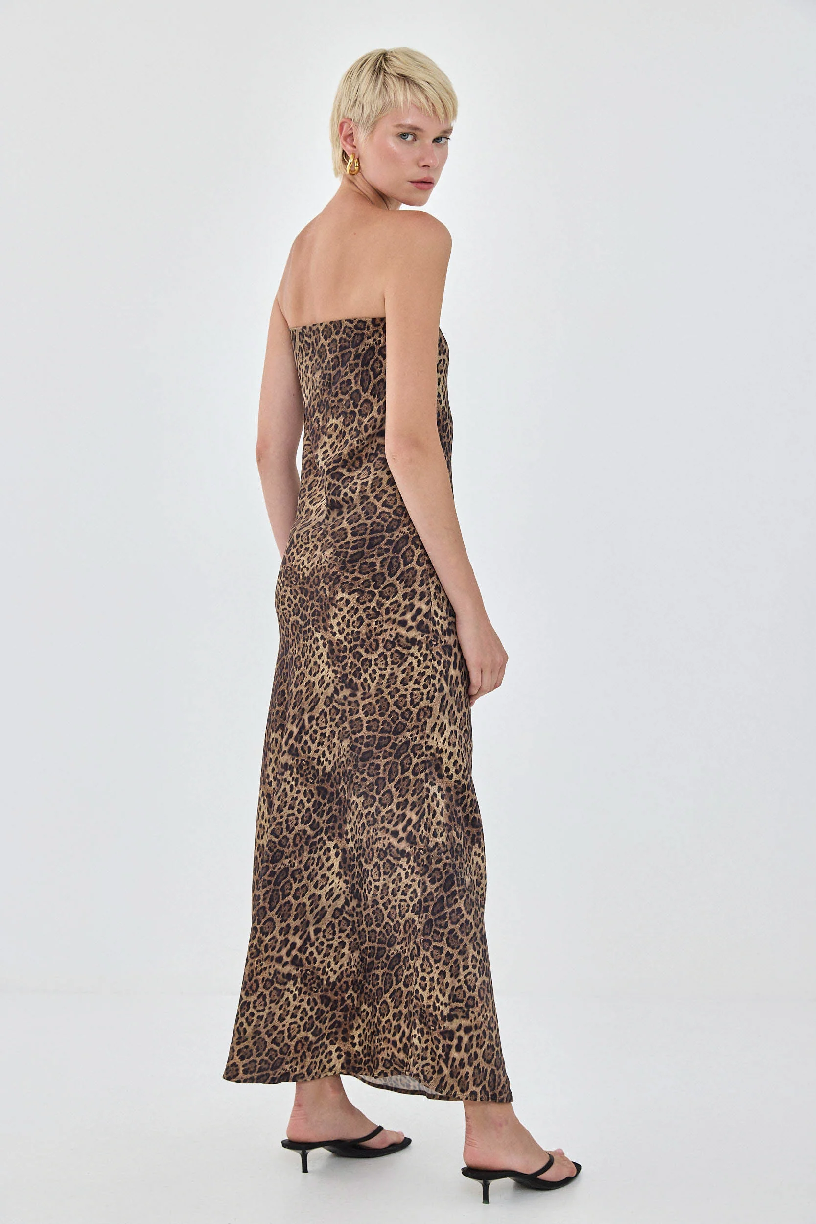 Satin Strapless Dress - Image 5