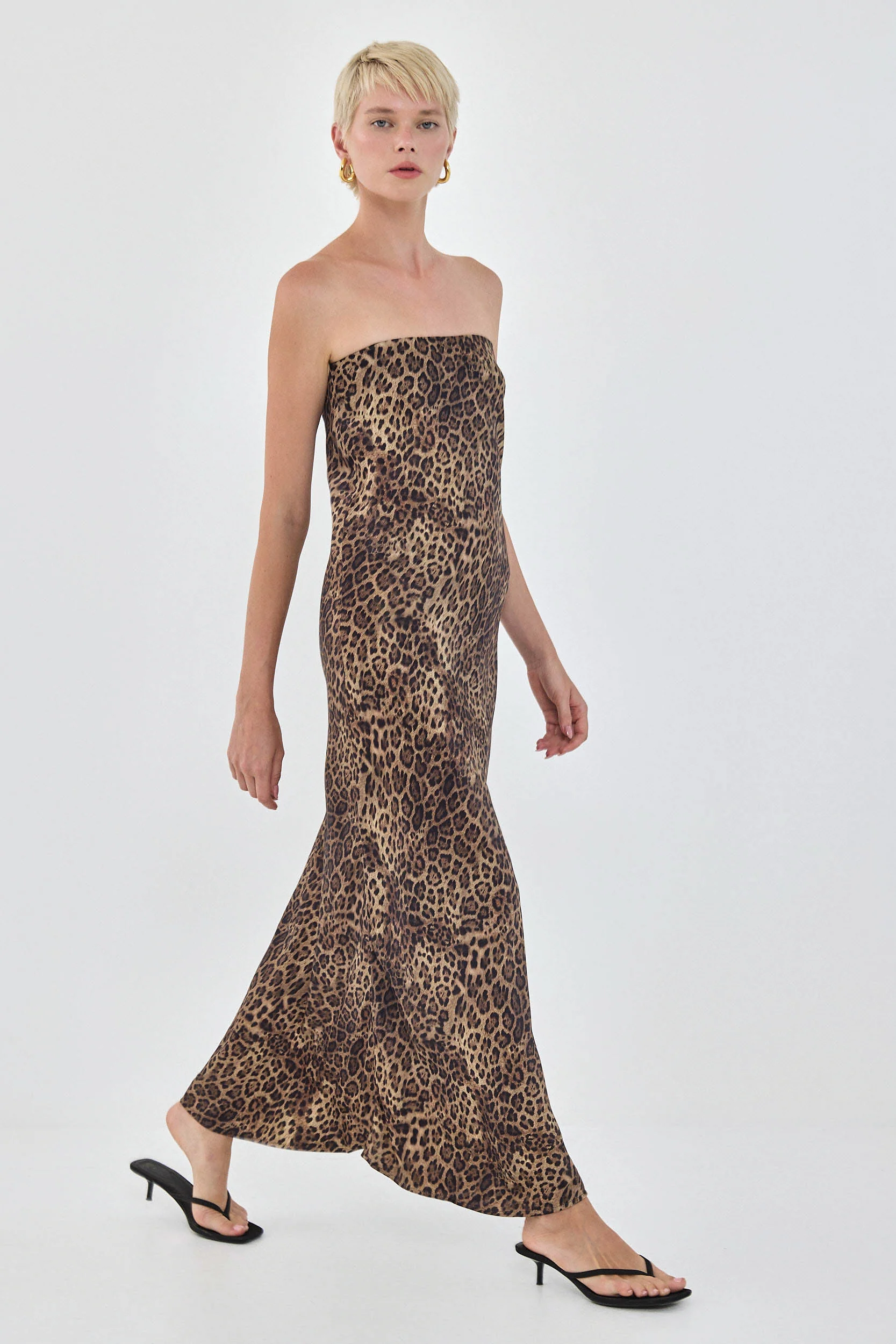 Satin Strapless Dress - Image 6
